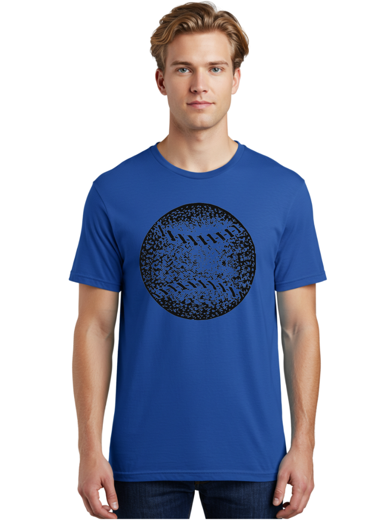 Vintage Baseball Men'S Graphic Tee, 100% Cotton, Comfortable Casual Summer Wear, Machine Washable, Baseball, Sports Equipment, Stitching Pattern, Texture, Black And Green, Graphic Illustration, Sports Theme, Team Sports Aae784 2