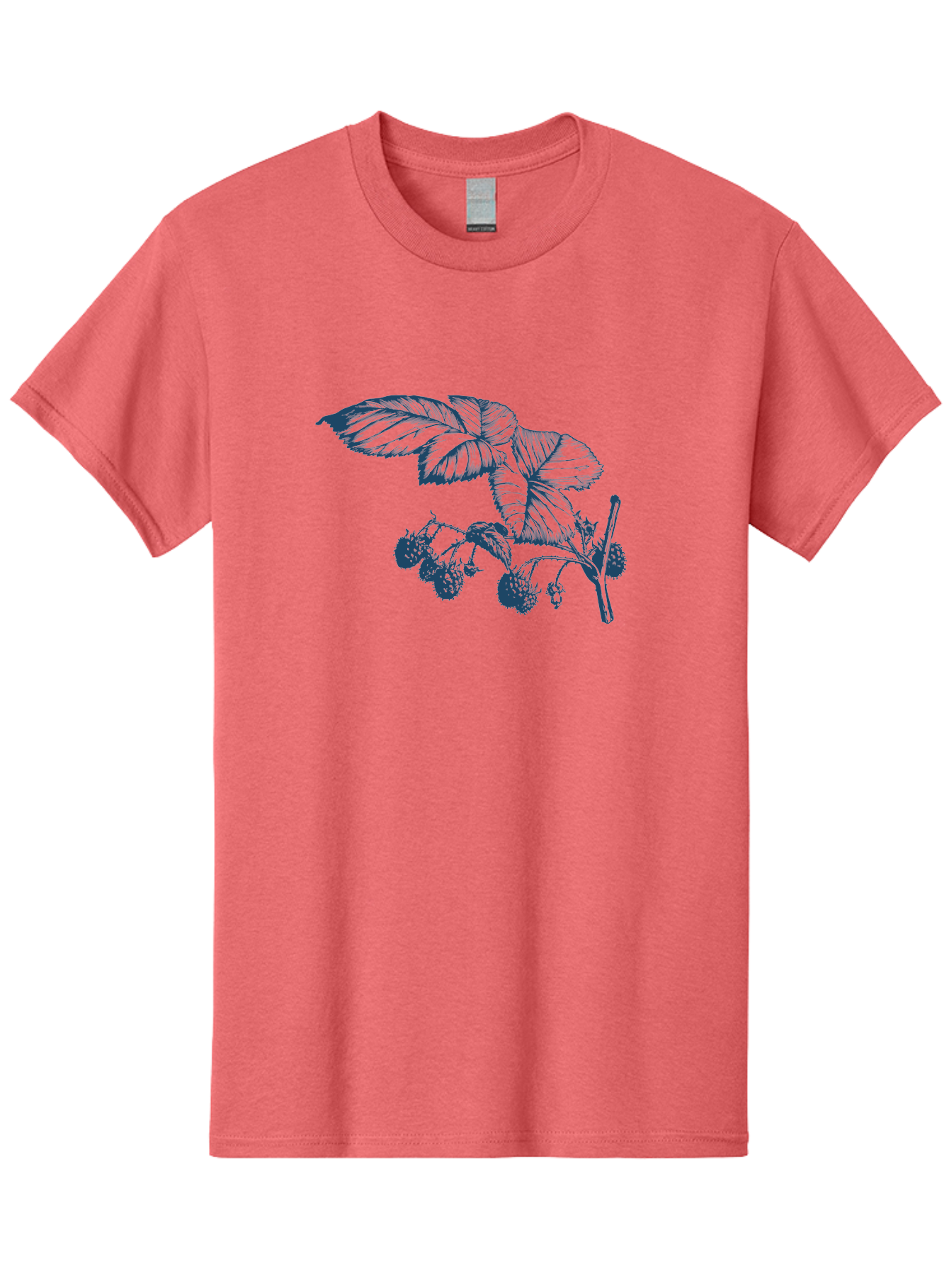 Vintage Berry Branch Men'S Graphic Tee, 100% Cotton, Comfortable Casual Summer Wear, Machine Washable, Blackberry Branch, Ripe Blackberries, Leaves And Fruit, Botanical Illustration, Detailed Drawing, Dark Blue Ink, Summer Harvest, Aae785 11