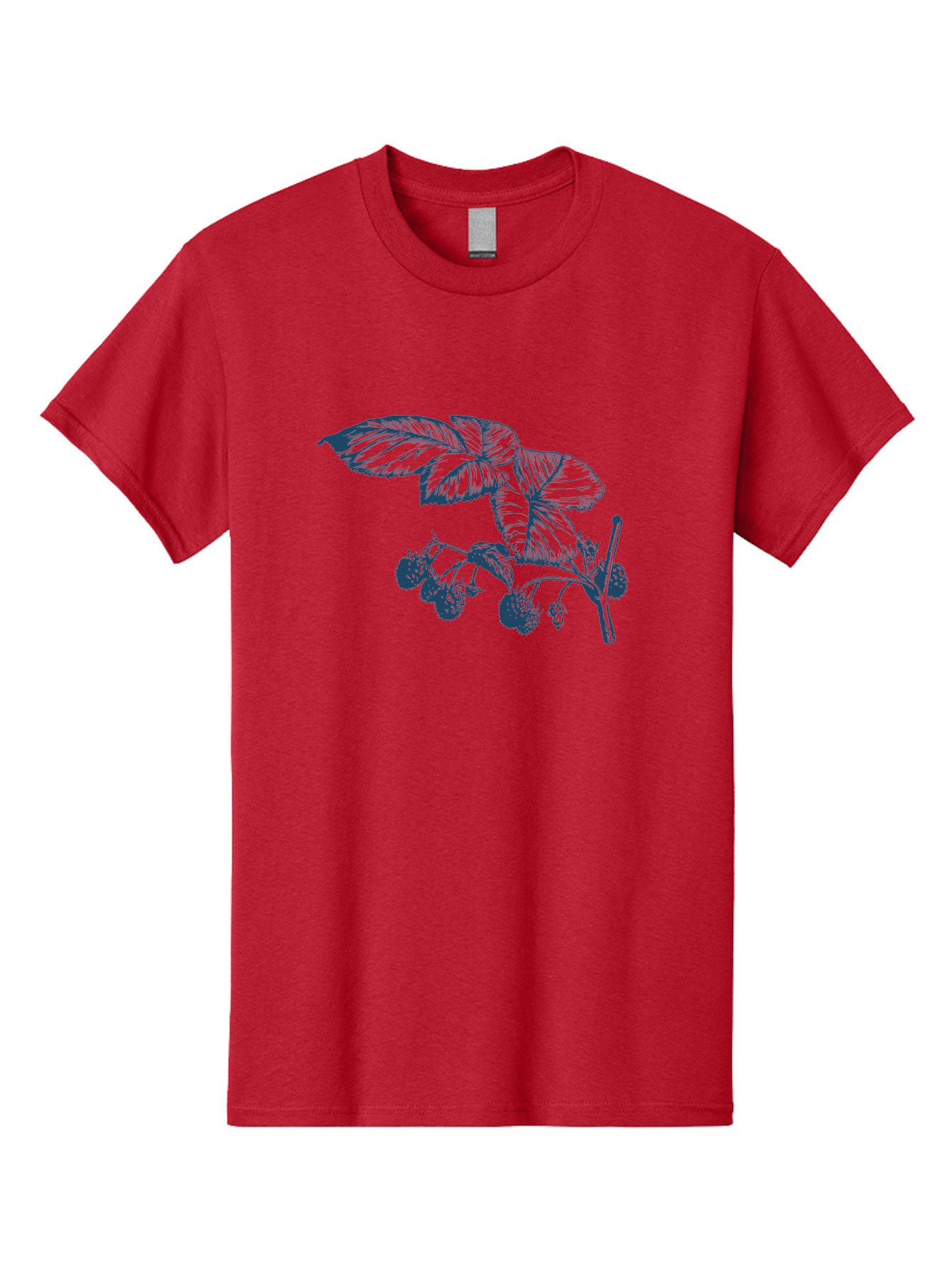 Vintage Berry Branch Men'S Graphic Tee, 100% Cotton, Comfortable Casual Summer Wear, Machine Washable, Blackberry Branch, Ripe Blackberries, Leaves And Fruit, Botanical Illustration, Detailed Drawing, Dark Blue Ink, Summer Harvest, Aae785 29