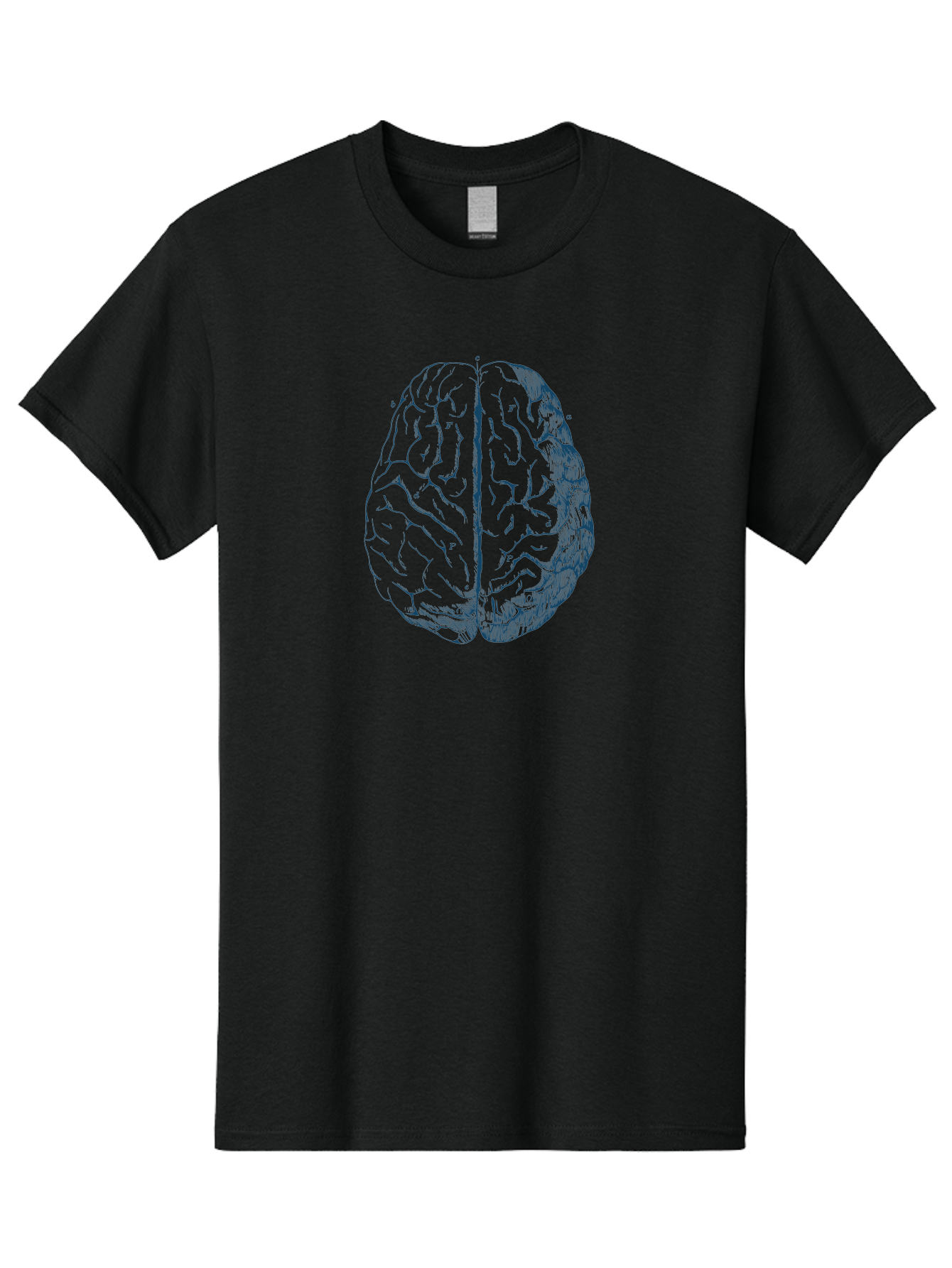 Vintage Brain Diagram Men'S Graphic Tee, 100% Cotton, Comfortable Casual Summer Wear, Machine Washable, Human Brain Illustration, Brain Anatomy, Cerebral Cortex, Neuroscience, Cognitive Function, Brain Structure, Left And Right Hemispheres, Aae786 21