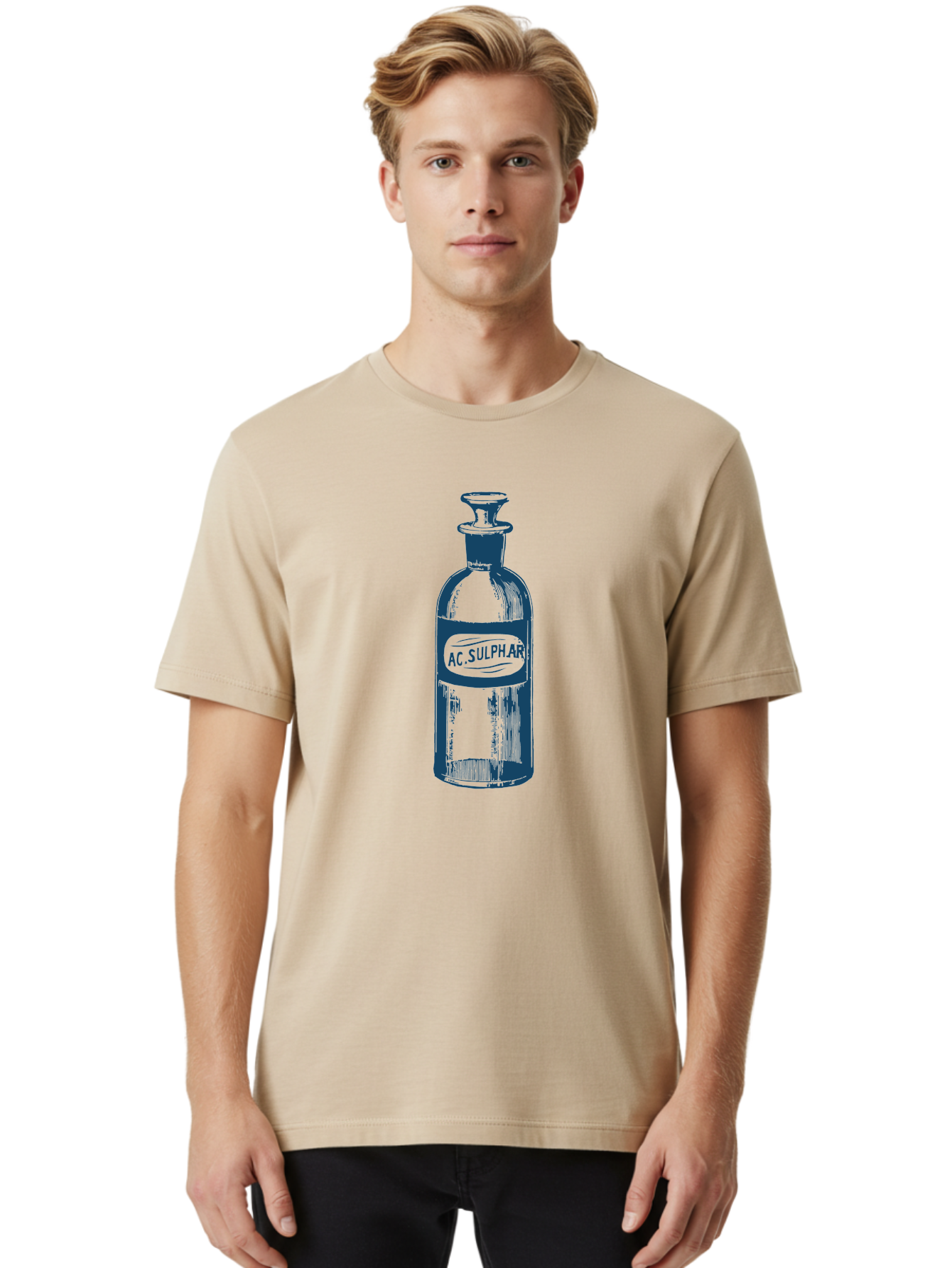 Vintage Chemist Bottle Men'S Graphic Tee, 100% Cotton, Comfortable Casual Summer Wear, Machine Washable, Vintage Apothecary Bottle, Glass Container, Stopper, Ac Sulphar Label, Retro Pharmacy, Antique Medicine, Old-Fashioned Cure, Aae788 14