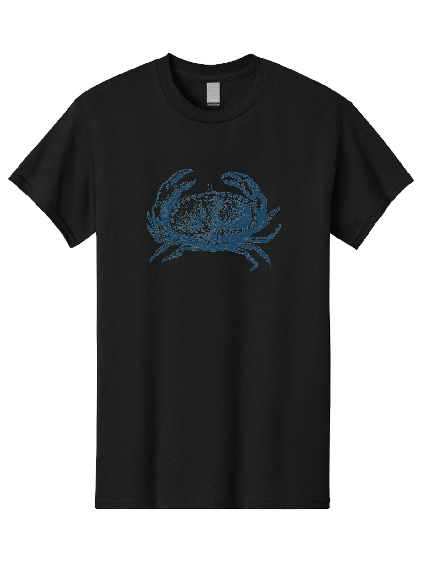 Vintage Coastal Crab Men'S Graphic Tee, 100% Cotton, Comfortable Casual Summer Wear, Machine Washable, Crab Graphic, Crustacean Illustration, Ocean Creature, Blue Crab, Sea Life, Pointillism Art, Detailed Drawing, Marine Animal Aae789 3