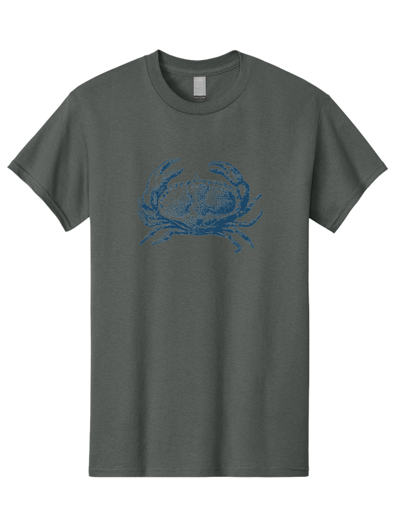Vintage Coastal Crab Men'S Graphic Tee, 100% Cotton, Comfortable Casual Summer Wear, Machine Washable, Crab Graphic, Crustacean Illustration, Ocean Creature, Blue Crab, Sea Life, Pointillism Art, Detailed Drawing, Marine Animal Aae789 14