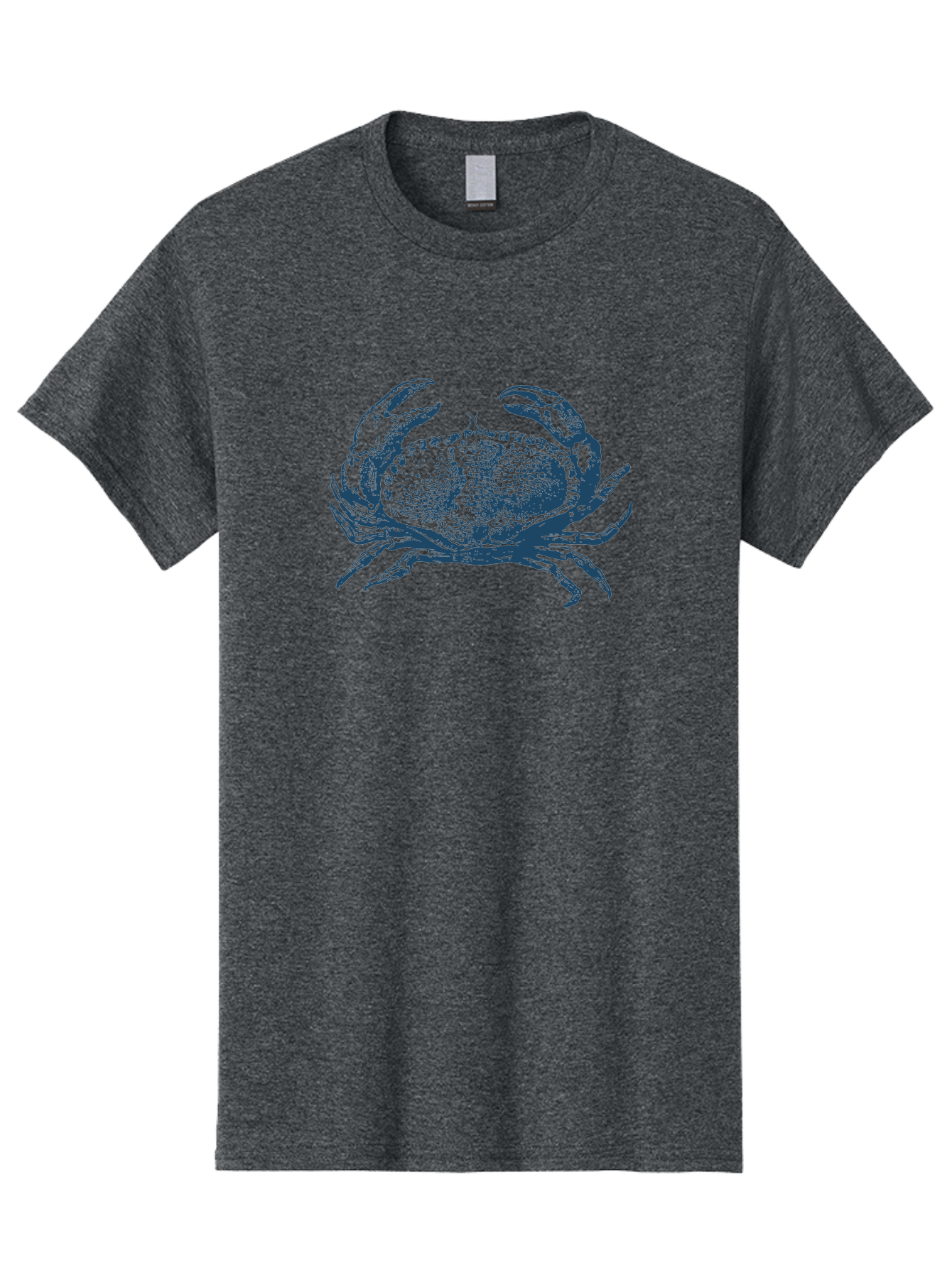 Vintage Coastal Crab Men'S Graphic Tee, 100% Cotton, Comfortable Casual Summer Wear, Machine Washable, Crab Graphic, Crustacean Illustration, Ocean Creature, Blue Crab, Sea Life, Pointillism Art, Detailed Drawing, Marine Animal Aae789 8