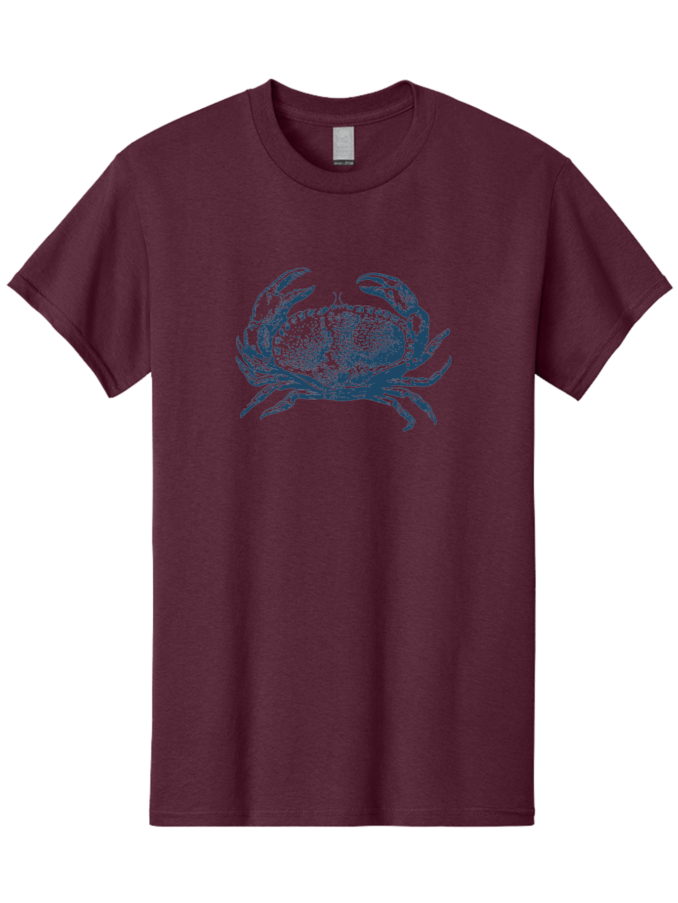 Vintage Coastal Crab Men'S Graphic Tee, 100% Cotton, Comfortable Casual Summer Wear, Machine Washable, Crab Graphic, Crustacean Illustration, Ocean Creature, Blue Crab, Sea Life, Pointillism Art, Detailed Drawing, Marine Animal Aae789 9