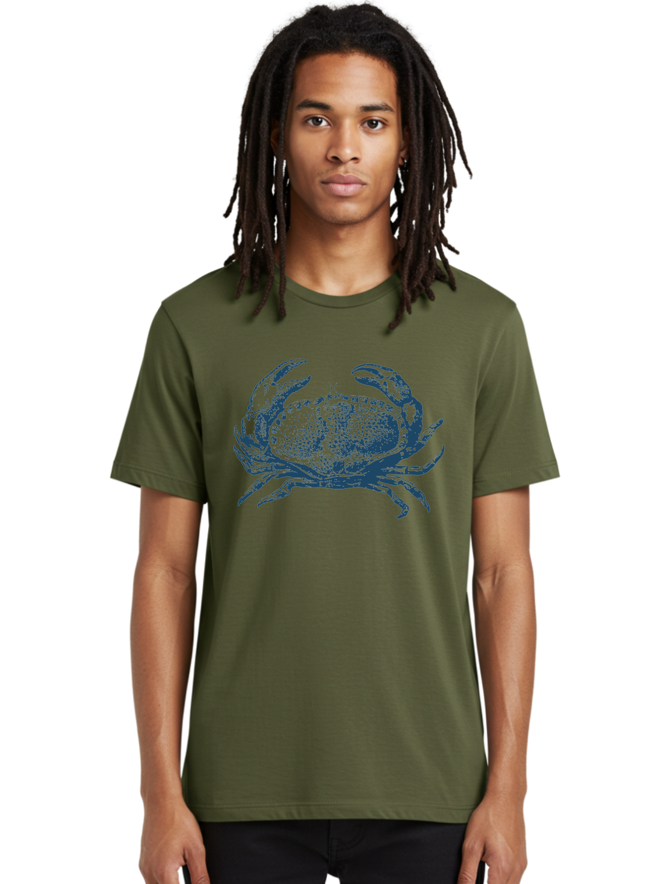 Vintage Coastal Crab Men'S Graphic Tee, 100% Cotton, Comfortable Casual Summer Wear, Machine Washable, Crab Graphic, Crustacean Illustration, Ocean Creature, Blue Crab, Sea Life, Pointillism Art, Detailed Drawing, Marine Animal Aae789 28