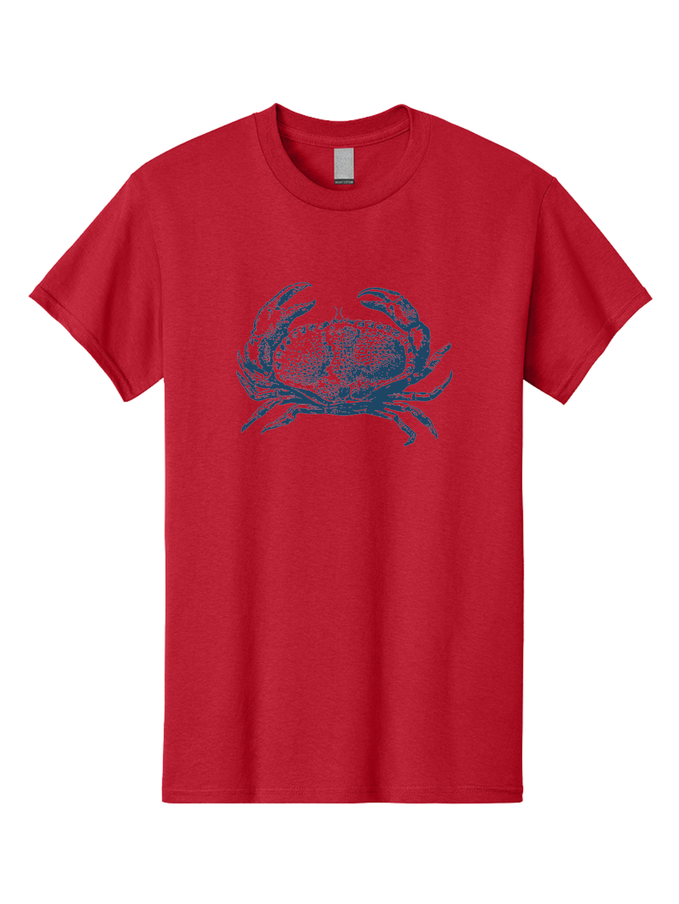Vintage Coastal Crab Men'S Graphic Tee, 100% Cotton, Comfortable Casual Summer Wear, Machine Washable, Crab Graphic, Crustacean Illustration, Ocean Creature, Blue Crab, Sea Life, Pointillism Art, Detailed Drawing, Marine Animal Aae789 7