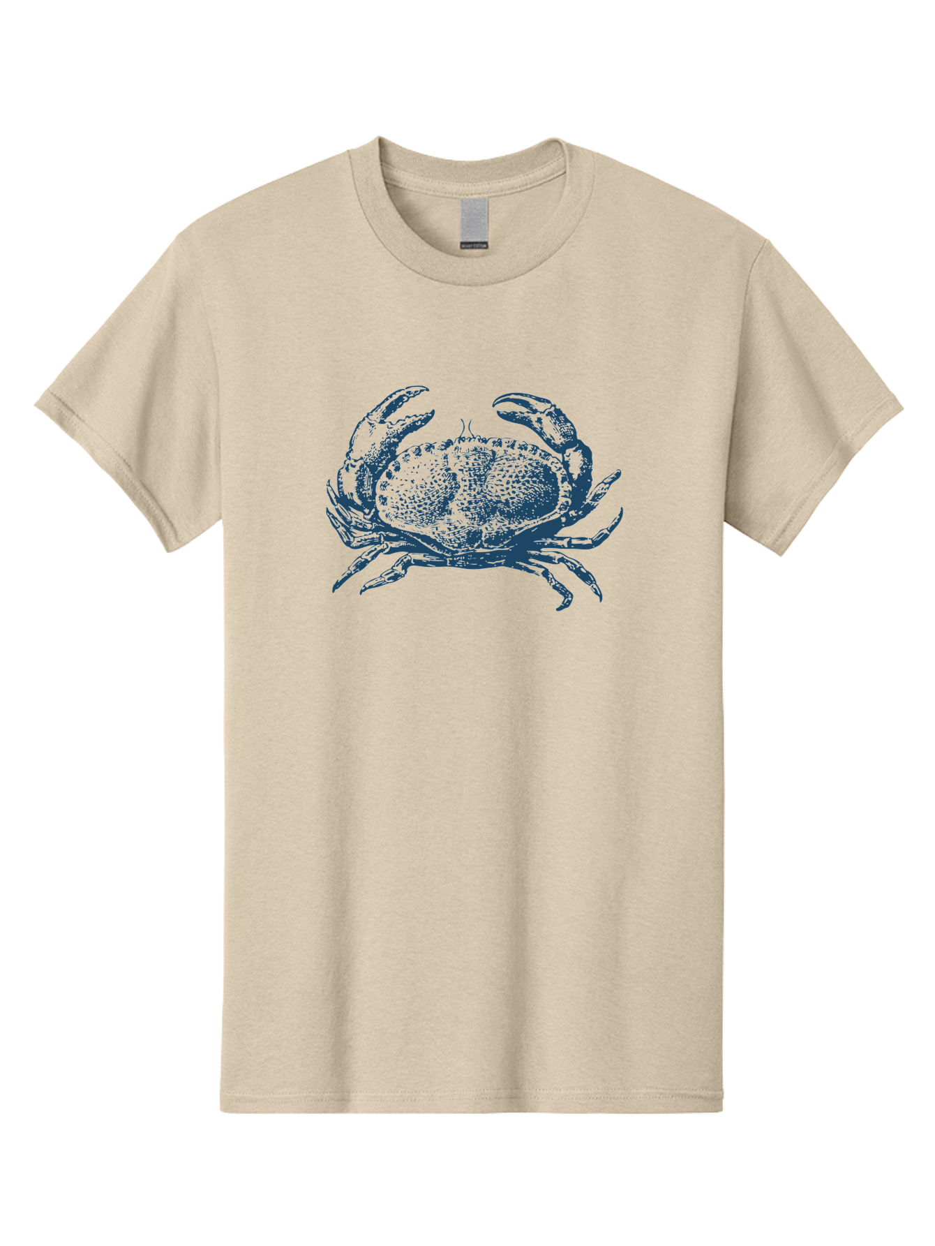 Vintage Coastal Crab Men'S Graphic Tee, 100% Cotton, Comfortable Casual Summer Wear, Machine Washable, Crab Graphic, Crustacean Illustration, Ocean Creature, Blue Crab, Sea Life, Pointillism Art, Detailed Drawing, Marine Animal Aae789 4