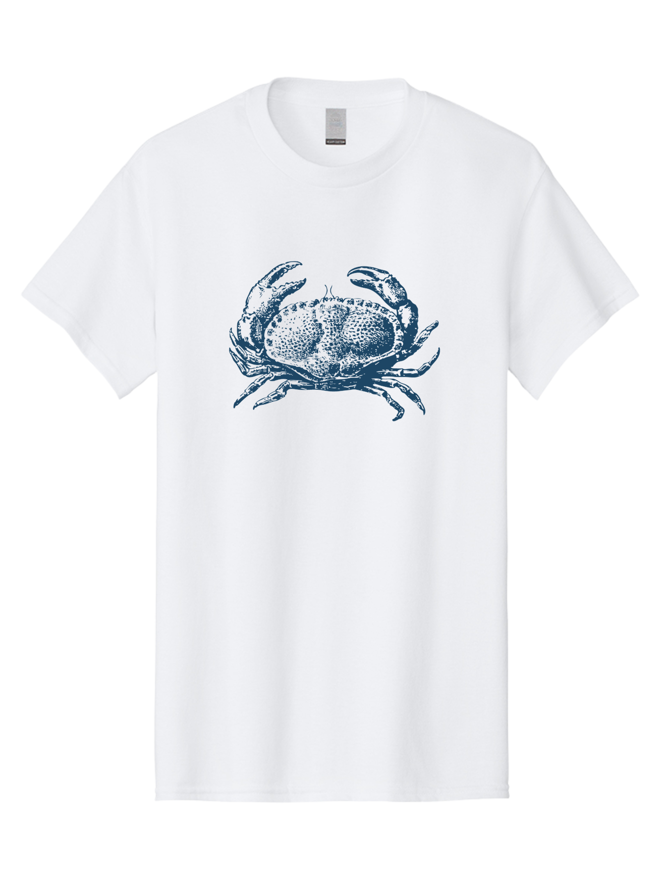 Vintage Coastal Crab Men'S Graphic Tee, 100% Cotton, Comfortable Casual Summer Wear, Machine Washable, Crab Graphic, Crustacean Illustration, Ocean Creature, Blue Crab, Sea Life, Pointillism Art, Detailed Drawing, Marine Animal Aae789 5