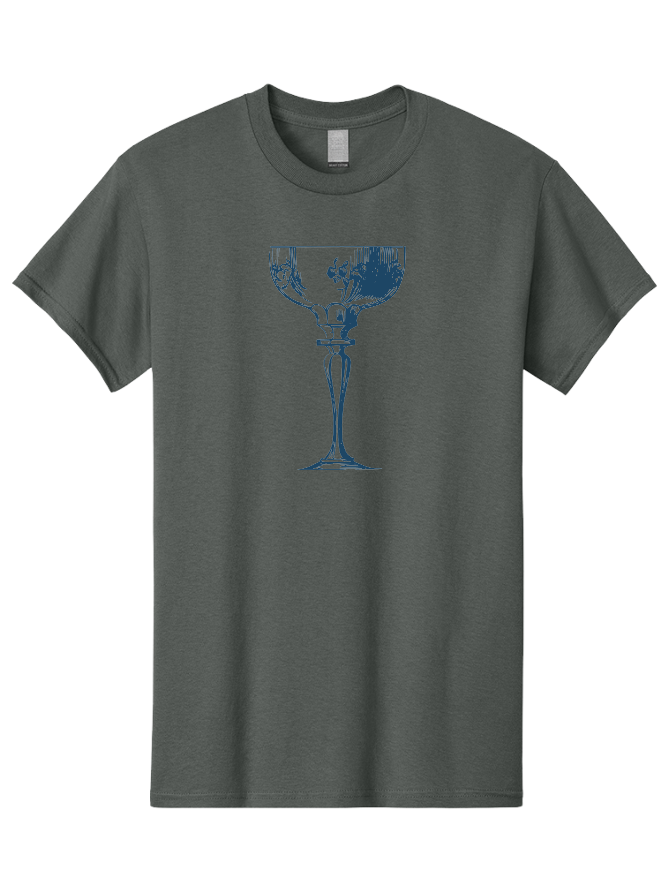 Vintage Coupe Glass Men'S Graphic Tee, 100% Cotton, Comfortable Casual Summer Wear, Machine Washable, Wine Glass, Elegant Design, Luxury Glassware, Fine Dining, Glass Art, Decorative Stemware, Sophisticated, Floral Pattern, Crystal Clear Aae790 25