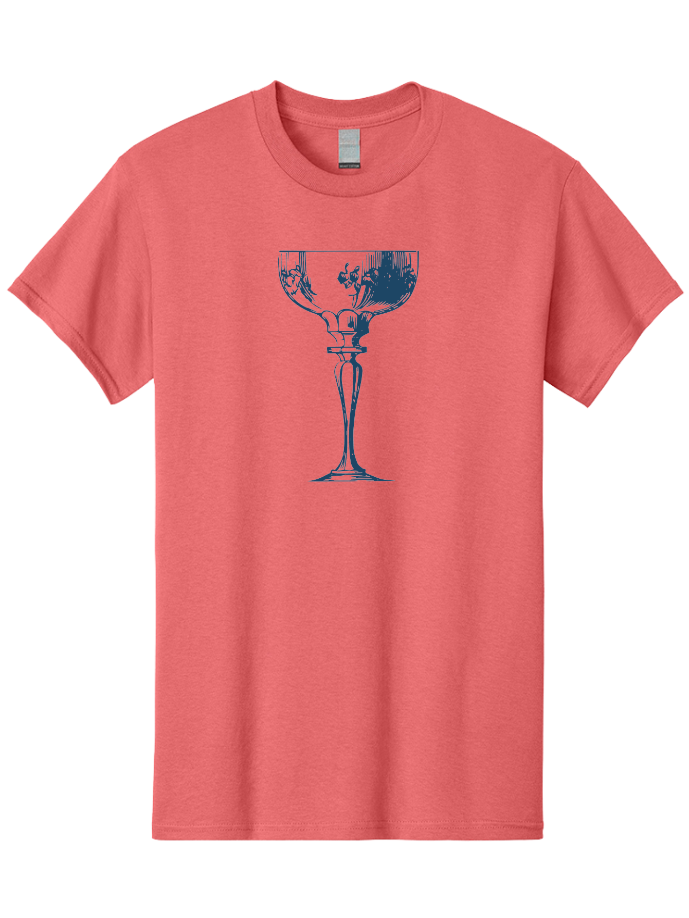 Vintage Coupe Glass Men'S Graphic Tee, 100% Cotton, Comfortable Casual Summer Wear, Machine Washable, Wine Glass, Elegant Design, Luxury Glassware, Fine Dining, Glass Art, Decorative Stemware, Sophisticated, Floral Pattern, Crystal Clear Aae790 29