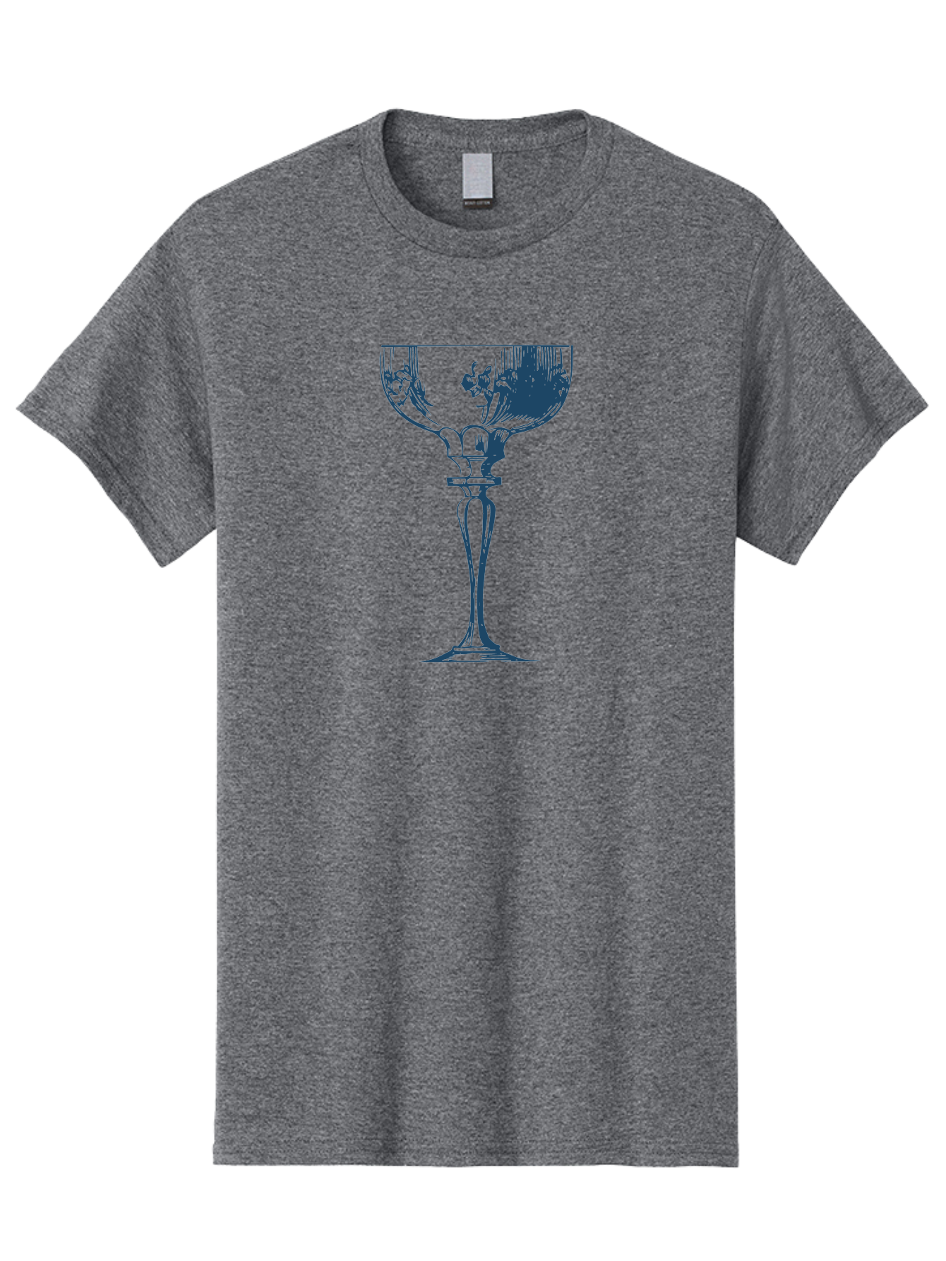 Vintage Coupe Glass Men'S Graphic Tee, 100% Cotton, Comfortable Casual Summer Wear, Machine Washable, Wine Glass, Elegant Design, Luxury Glassware, Fine Dining, Glass Art, Decorative Stemware, Sophisticated, Floral Pattern, Crystal Clear Aae790 9