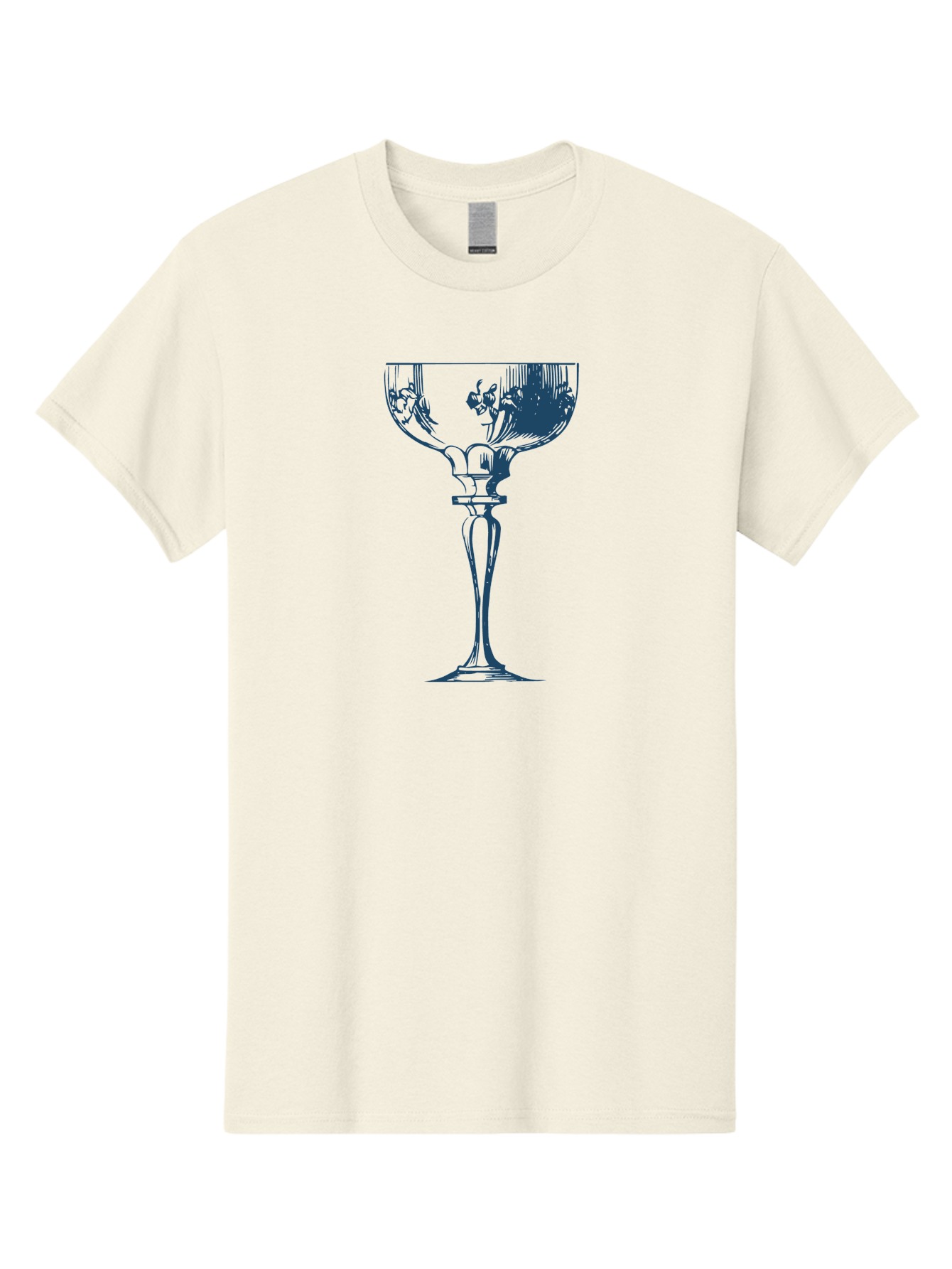 Vintage Coupe Glass Men'S Graphic Tee, 100% Cotton, Comfortable Casual Summer Wear, Machine Washable, Wine Glass, Elegant Design, Luxury Glassware, Fine Dining, Glass Art, Decorative Stemware, Sophisticated, Floral Pattern, Crystal Clear Aae790 11
