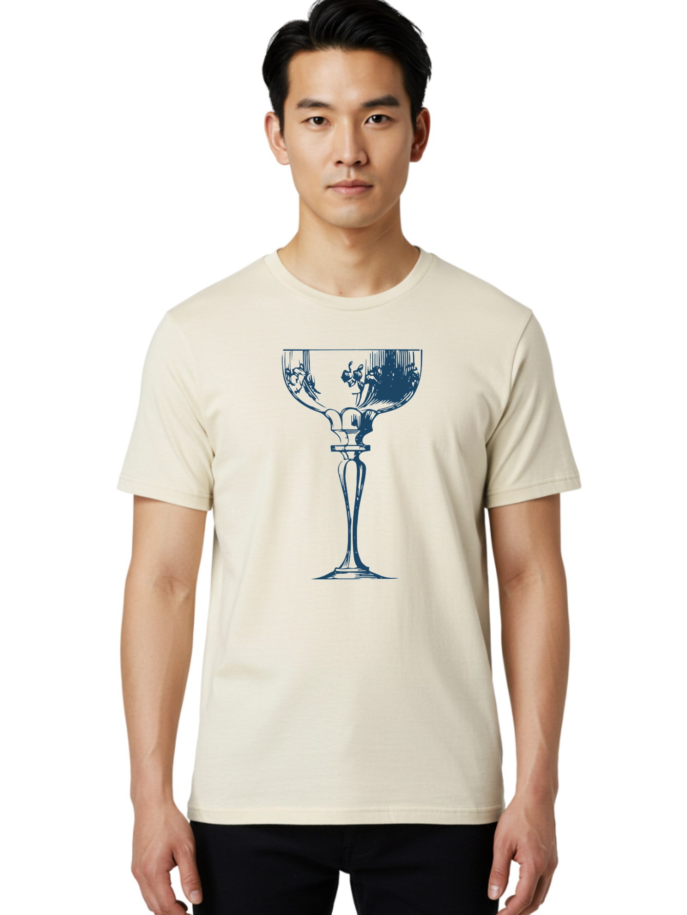 Vintage Coupe Glass Men'S Graphic Tee, 100% Cotton, Comfortable Casual Summer Wear, Machine Washable, Wine Glass, Elegant Design, Luxury Glassware, Fine Dining, Glass Art, Decorative Stemware, Sophisticated, Floral Pattern, Crystal Clear Aae790 12