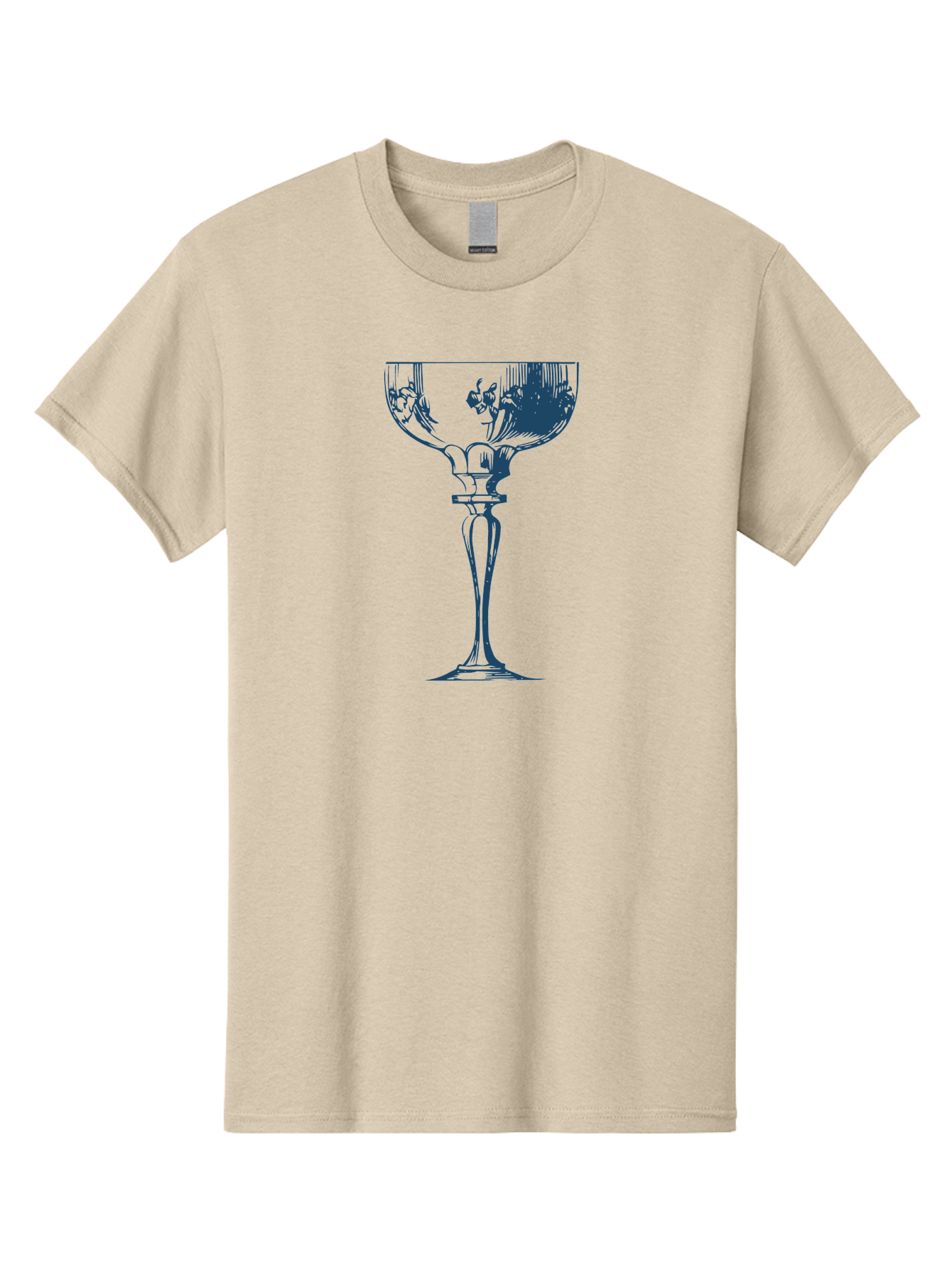 Vintage Coupe Glass Men'S Graphic Tee, 100% Cotton, Comfortable Casual Summer Wear, Machine Washable, Wine Glass, Elegant Design, Luxury Glassware, Fine Dining, Glass Art, Decorative Stemware, Sophisticated, Floral Pattern, Crystal Clear Aae790 21