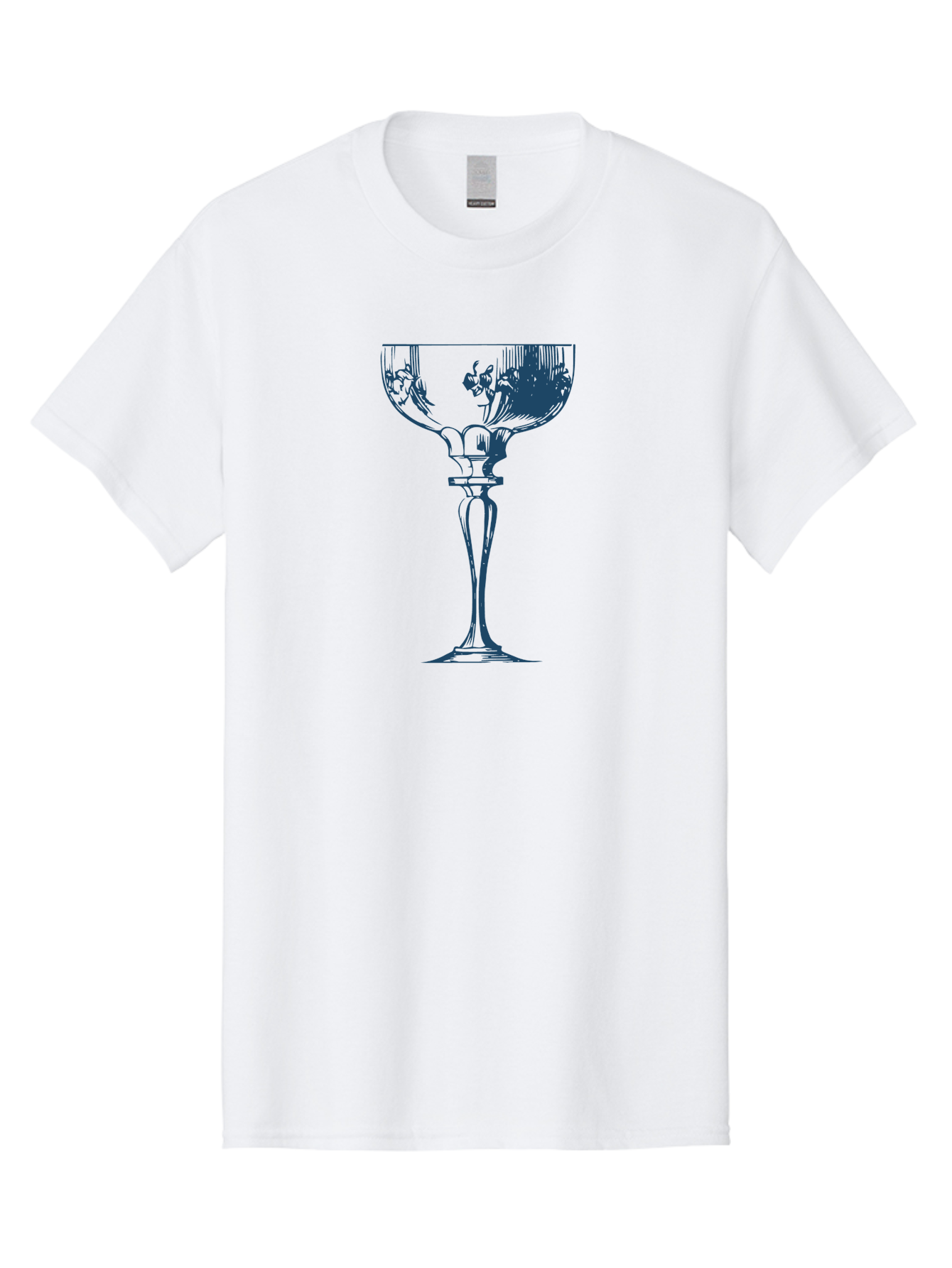 Vintage Coupe Glass Men'S Graphic Tee, 100% Cotton, Comfortable Casual Summer Wear, Machine Washable, Wine Glass, Elegant Design, Luxury Glassware, Fine Dining, Glass Art, Decorative Stemware, Sophisticated, Floral Pattern, Crystal Clear Aae790 15