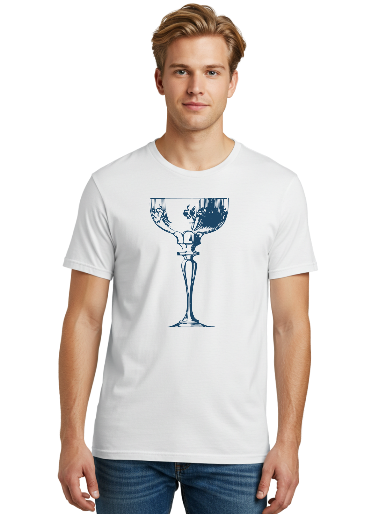 Vintage Coupe Glass Men'S Graphic Tee, 100% Cotton, Comfortable Casual Summer Wear, Machine Washable, Wine Glass, Elegant Design, Luxury Glassware, Fine Dining, Glass Art, Decorative Stemware, Sophisticated, Floral Pattern, Crystal Clear Aae790 16