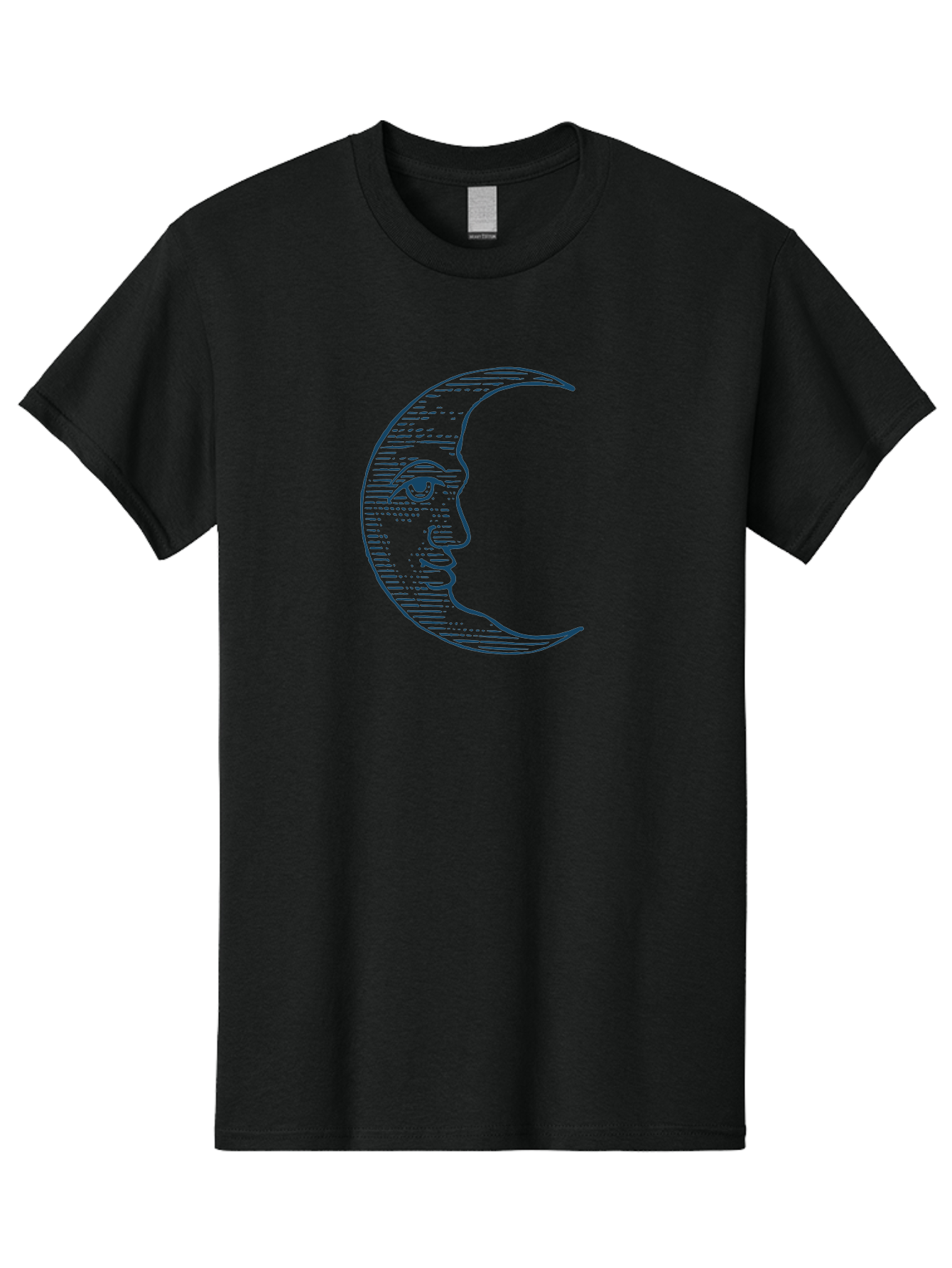 Vintage Crescent Moon Face Men'S Graphic Tee, 100% Cotton, Comfortable Casual Summer Wear, Machine Washable, Crescent Moon With Face, Lunar Symbol, Astrology, Moon Phase, Mysticism, Night Sky, Celestial Body, Moon Illustration, Mystical Art Aae791 25