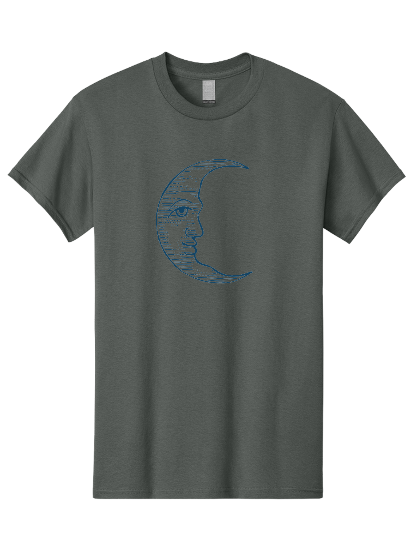 Vintage Crescent Moon Face Men'S Graphic Tee, 100% Cotton, Comfortable Casual Summer Wear, Machine Washable, Crescent Moon With Face, Lunar Symbol, Astrology, Moon Phase, Mysticism, Night Sky, Celestial Body, Moon Illustration, Mystical Art Aae791 3