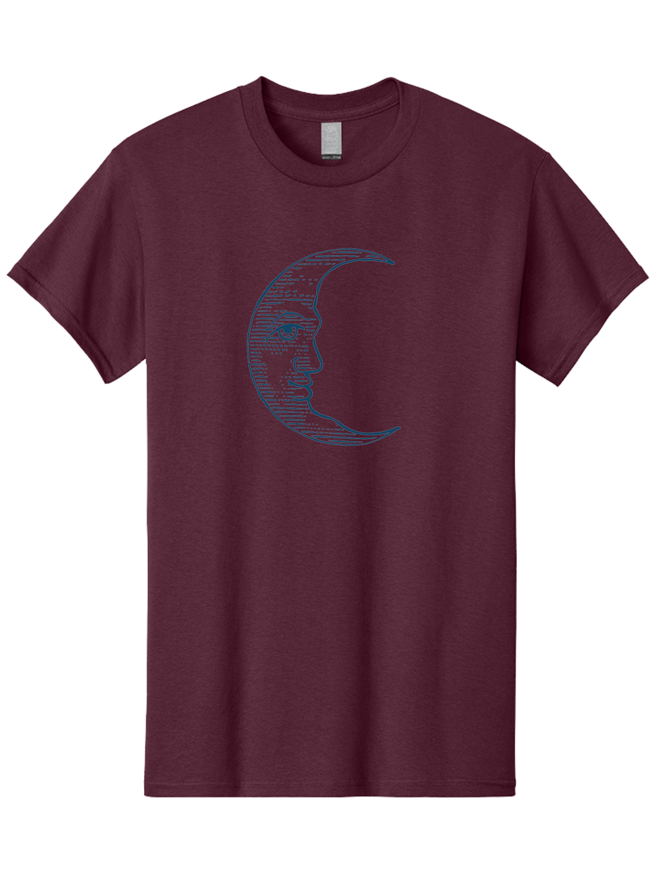 Vintage Crescent Moon Face Men'S Graphic Tee, 100% Cotton, Comfortable Casual Summer Wear, Machine Washable, Crescent Moon With Face, Lunar Symbol, Astrology, Moon Phase, Mysticism, Night Sky, Celestial Body, Moon Illustration, Mystical Art Aae791 27