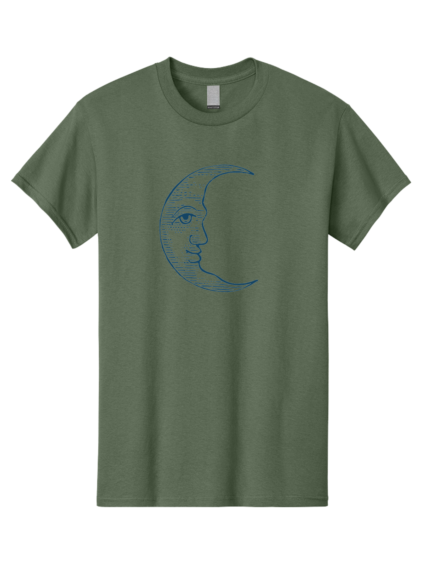 Vintage Crescent Moon Face Men'S Graphic Tee, 100% Cotton, Comfortable Casual Summer Wear, Machine Washable, Crescent Moon With Face, Lunar Symbol, Astrology, Moon Phase, Mysticism, Night Sky, Celestial Body, Moon Illustration, Mystical Art Aae791 23