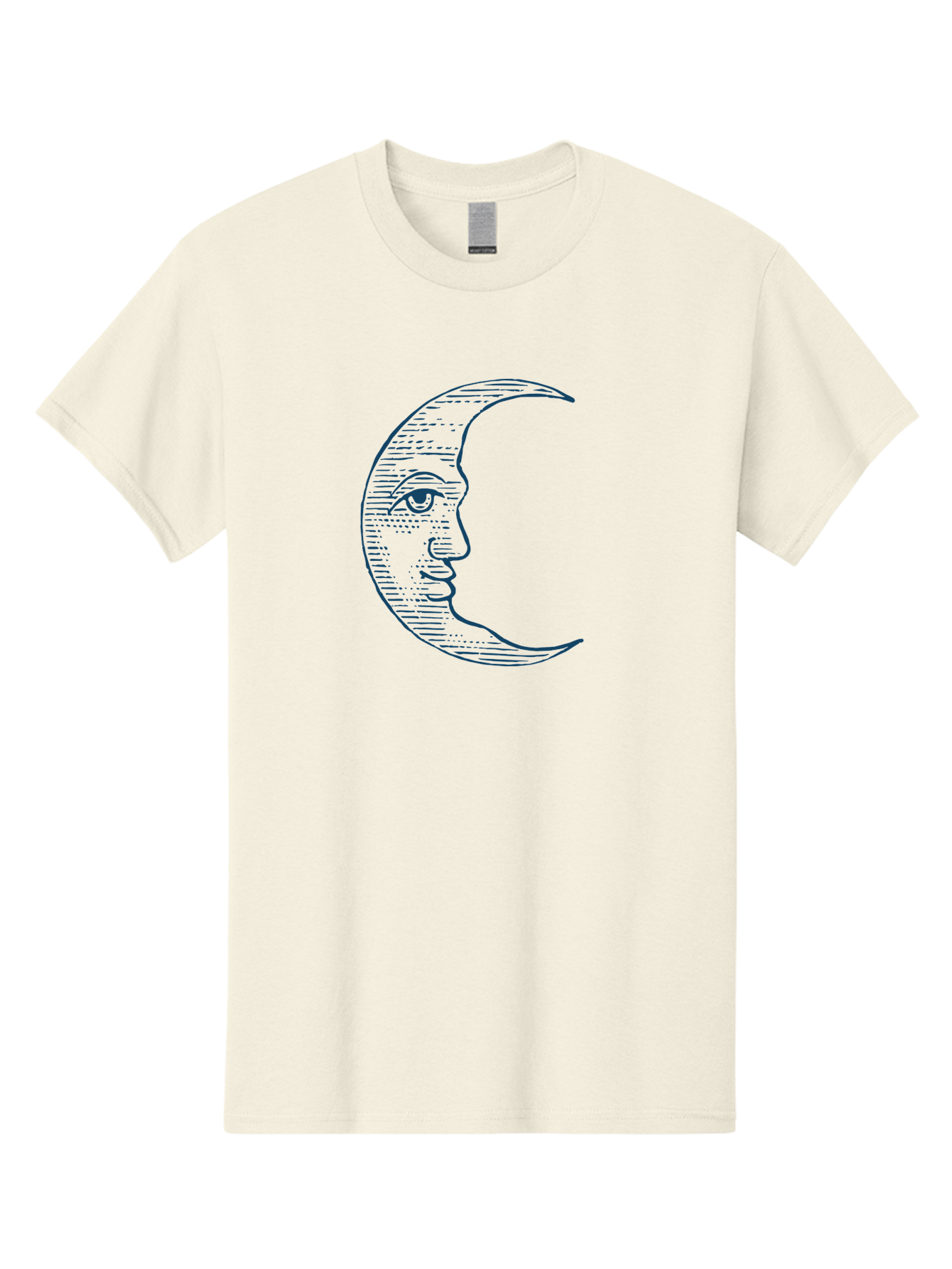 Vintage Crescent Moon Face Men'S Graphic Tee, 100% Cotton, Comfortable Casual Summer Wear, Machine Washable, Crescent Moon With Face, Lunar Symbol, Astrology, Moon Phase, Mysticism, Night Sky, Celestial Body, Moon Illustration, Mystical Art Aae791 9