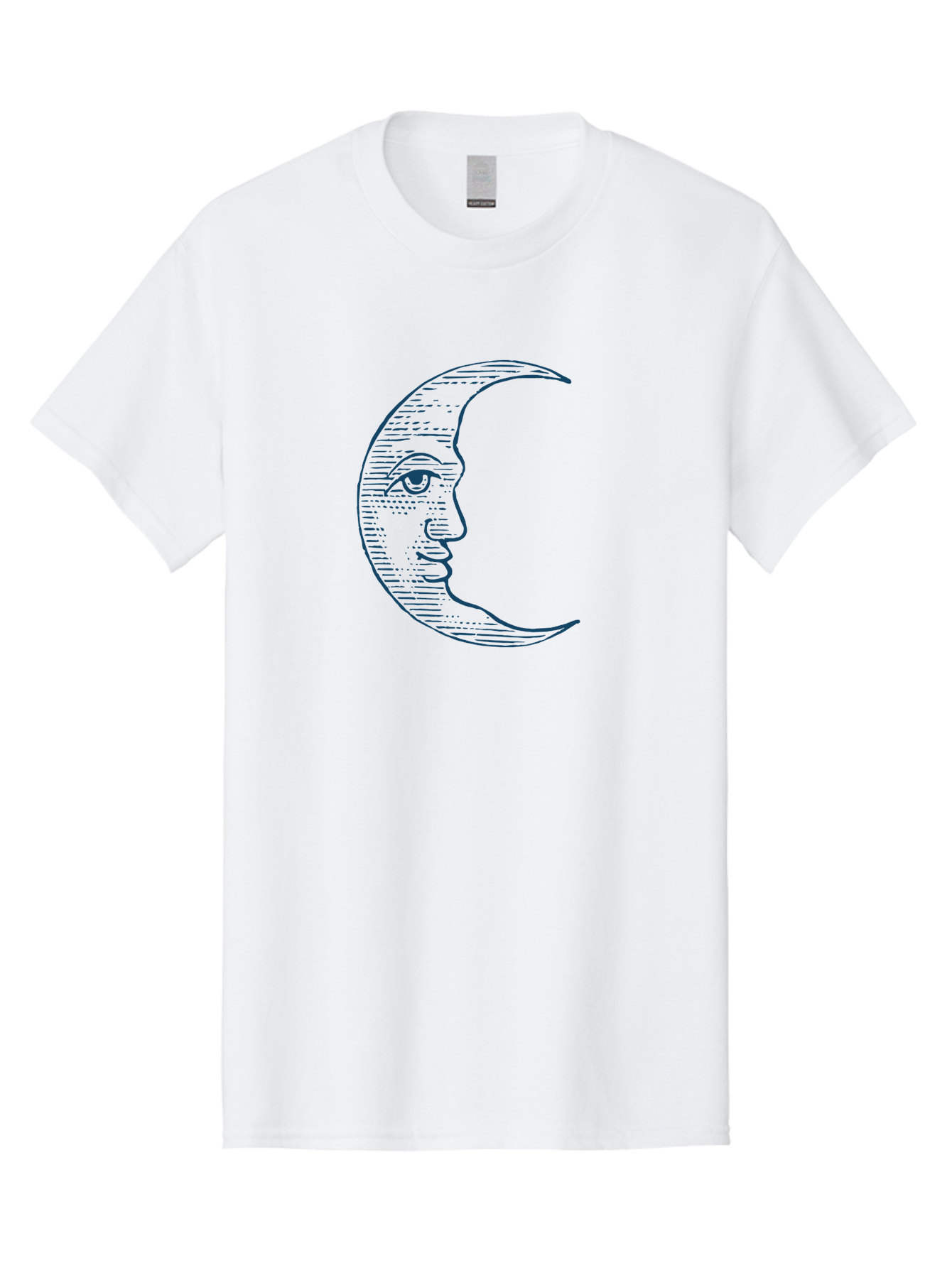 Vintage Crescent Moon Face Men'S Graphic Tee, 100% Cotton, Comfortable Casual Summer Wear, Machine Washable, Crescent Moon With Face, Lunar Symbol, Astrology, Moon Phase, Mysticism, Night Sky, Celestial Body, Moon Illustration, Mystical Art Aae791 17