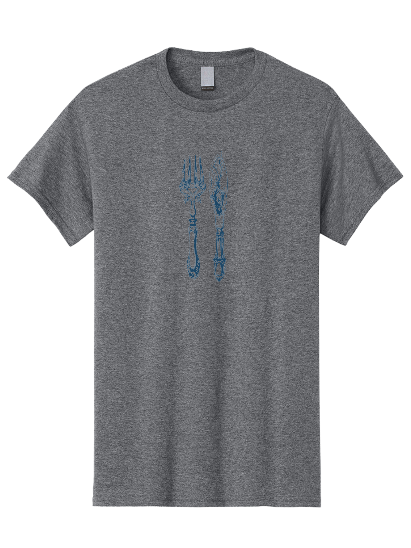 Vintage Cutlery Set Men'S Graphic Tee, 100% Cotton, Comfortable Casual Summer Wear, Machine Washable, Vintage Cutlery, Antique Fork, Ornate Knife, Fine Dining, Luxury Tableware, Elegant Design, Decorative Cutlery, Dinner Party Essentials Aae792 3