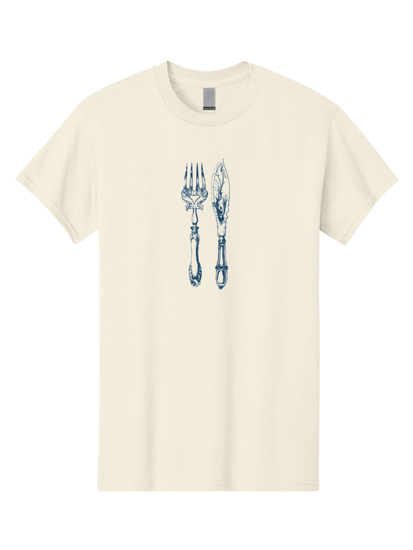 Vintage Cutlery Set Men'S Graphic Tee, 100% Cotton, Comfortable Casual Summer Wear, Machine Washable, Vintage Cutlery, Antique Fork, Ornate Knife, Fine Dining, Luxury Tableware, Elegant Design, Decorative Cutlery, Dinner Party Essentials Aae792 25