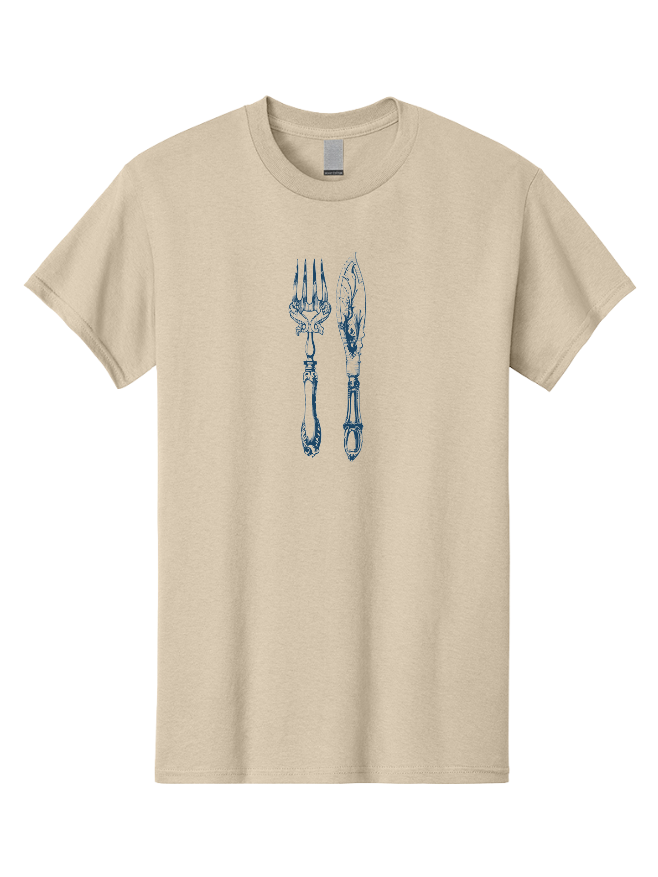 Vintage Cutlery Set Men'S Graphic Tee, 100% Cotton, Comfortable Casual Summer Wear, Machine Washable, Vintage Cutlery, Antique Fork, Ornate Knife, Fine Dining, Luxury Tableware, Elegant Design, Decorative Cutlery, Dinner Party Essentials Aae792 17
