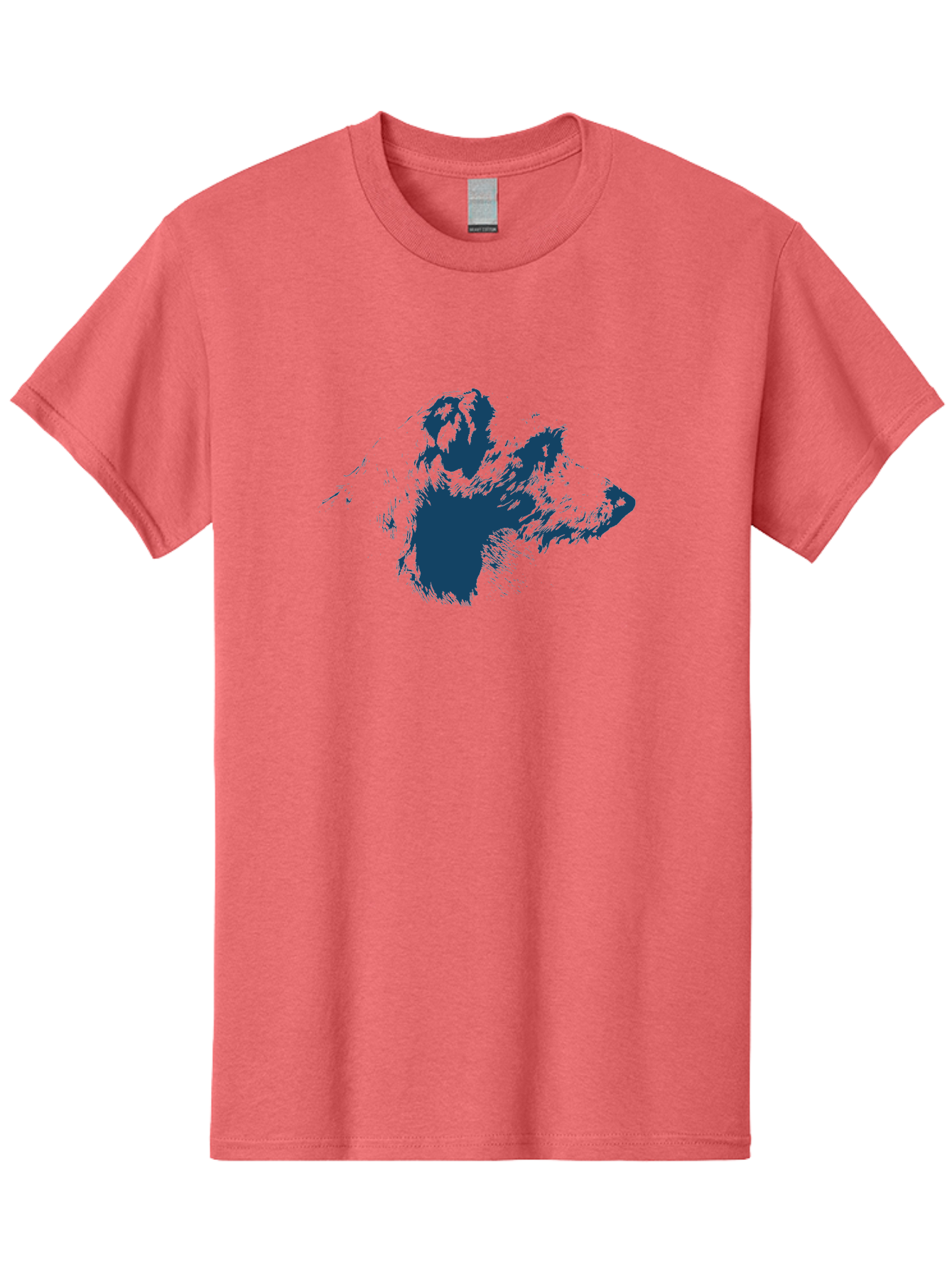 Vintage Dog Portrait Men'S Graphic Tee, 100% Cotton, Comfortable Casual Summer Wear, Machine Washable, Gorilla Graphic, Animal Silhouette, Abstract Art, Dark Blue Shape, Expressive Lines, Abstract Creature, Bold Design, Modern Illustration Aae793 13