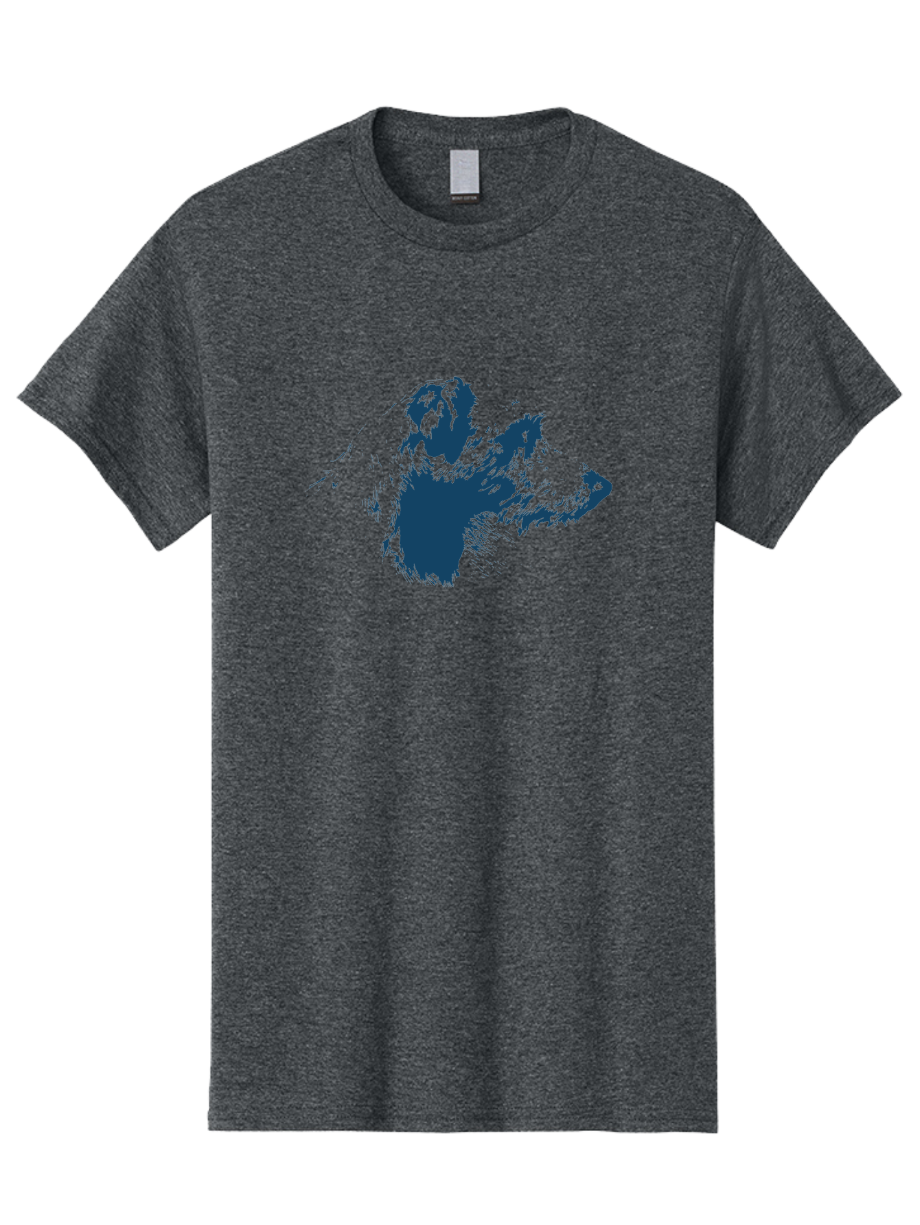 Vintage Dog Portrait Men'S Graphic Tee, 100% Cotton, Comfortable Casual Summer Wear, Machine Washable, Gorilla Graphic, Animal Silhouette, Abstract Art, Dark Blue Shape, Expressive Lines, Abstract Creature, Bold Design, Modern Illustration Aae793 21