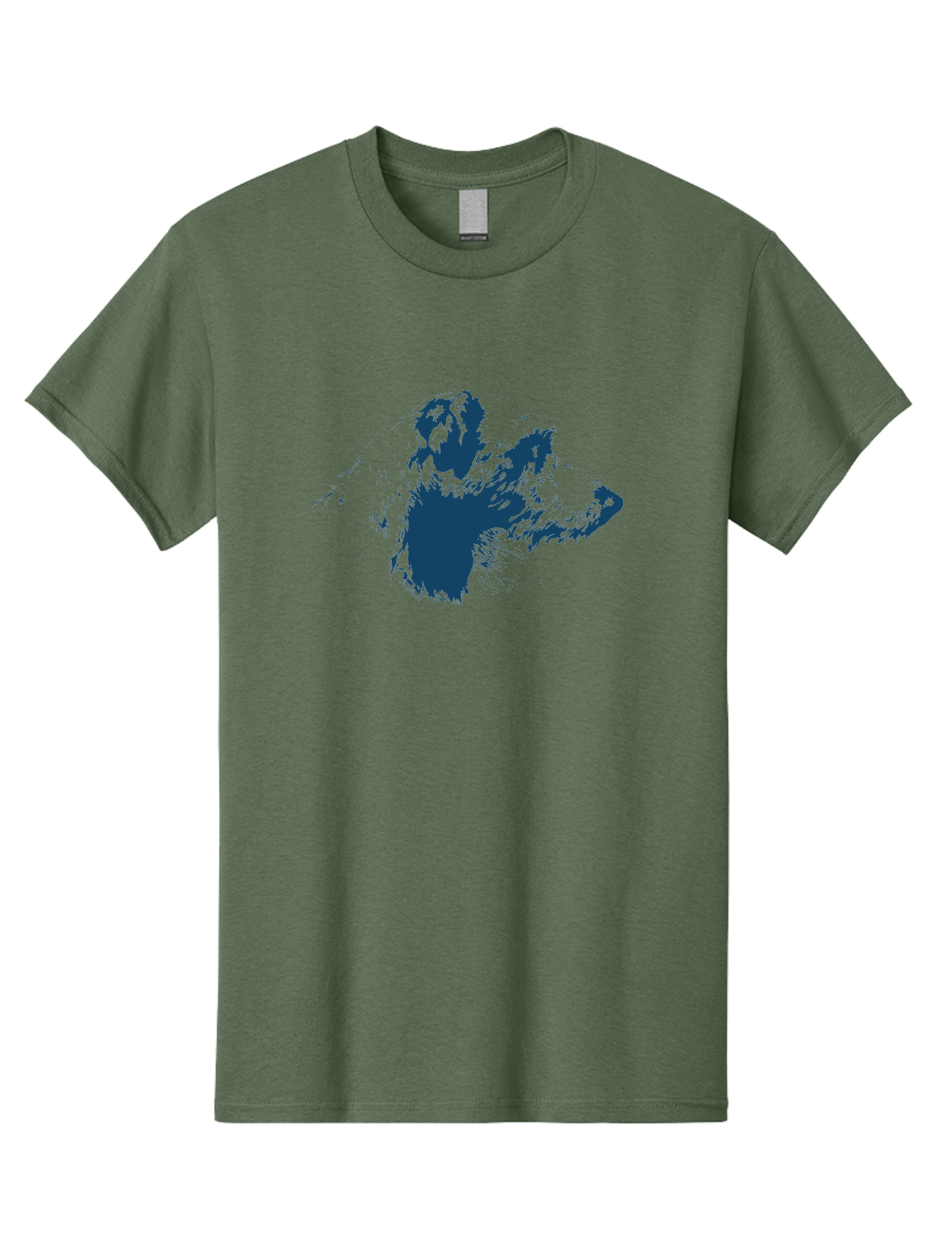 Vintage Dog Portrait Men'S Graphic Tee, 100% Cotton, Comfortable Casual Summer Wear, Machine Washable, Gorilla Graphic, Animal Silhouette, Abstract Art, Dark Blue Shape, Expressive Lines, Abstract Creature, Bold Design, Modern Illustration Aae793 27