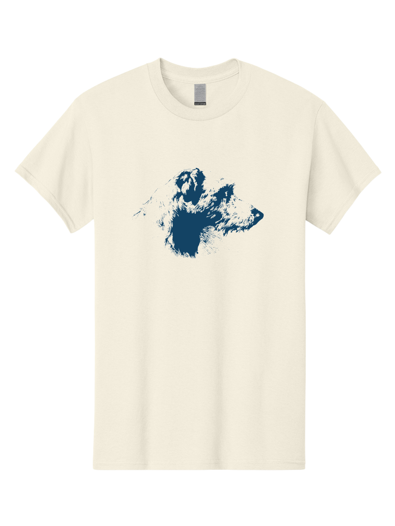 Vintage Dog Portrait Men'S Graphic Tee, 100% Cotton, Comfortable Casual Summer Wear, Machine Washable, Gorilla Graphic, Animal Silhouette, Abstract Art, Dark Blue Shape, Expressive Lines, Abstract Creature, Bold Design, Modern Illustration Aae793 29