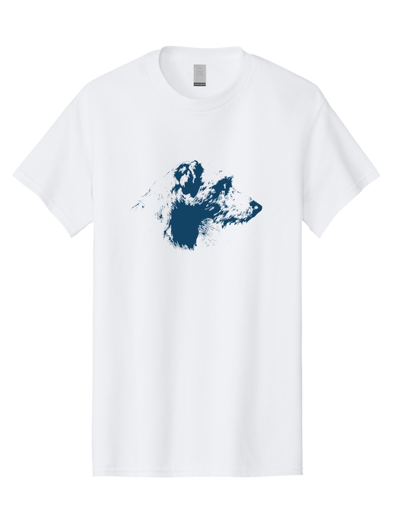 Vintage Dog Portrait Men'S Graphic Tee, 100% Cotton, Comfortable Casual Summer Wear, Machine Washable, Gorilla Graphic, Animal Silhouette, Abstract Art, Dark Blue Shape, Expressive Lines, Abstract Creature, Bold Design, Modern Illustration Aae793 23
