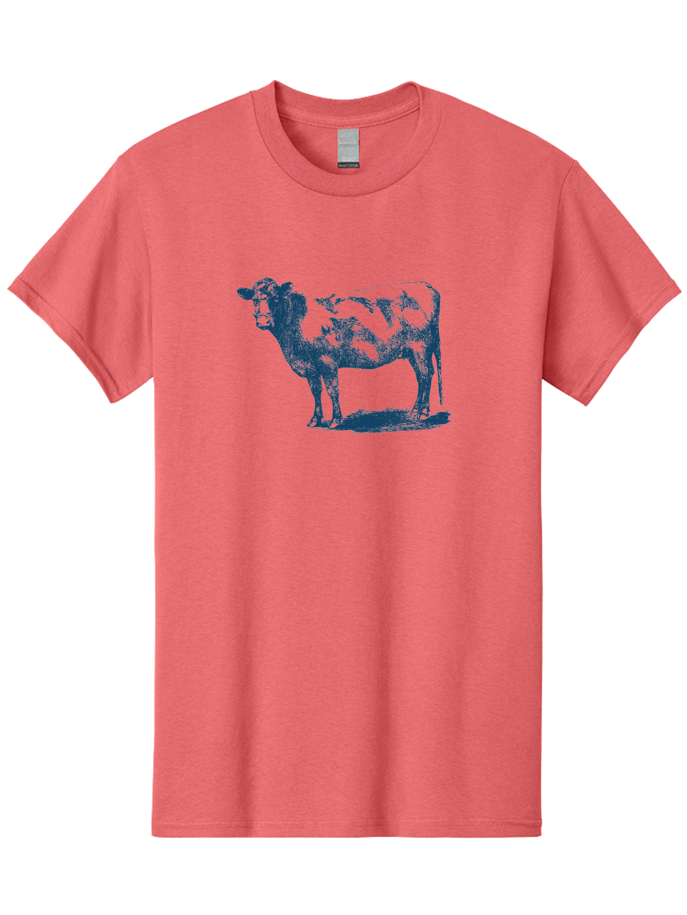 Vintage Farm Cow Men'S Graphic Tee, 100% Cotton, Comfortable Casual Summer Wear, Machine Washable, Illustration Of A Cow, Farm Animal, Livestock, Bovine, Agriculture, Rural Life, Countryside, Simple Art Aae794 29