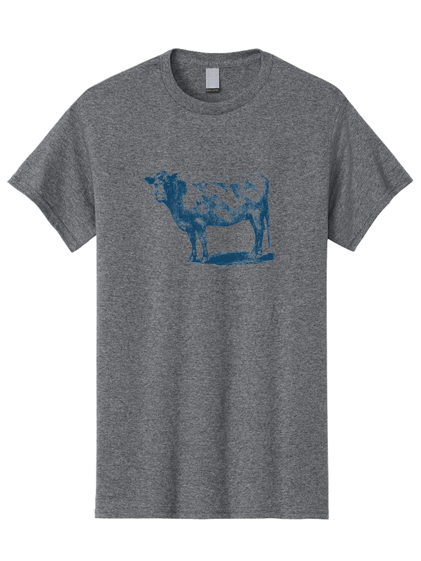 Vintage Farm Cow Men'S Graphic Tee, 100% Cotton, Comfortable Casual Summer Wear, Machine Washable, Illustration Of A Cow, Farm Animal, Livestock, Bovine, Agriculture, Rural Life, Countryside, Simple Art Aae794 25