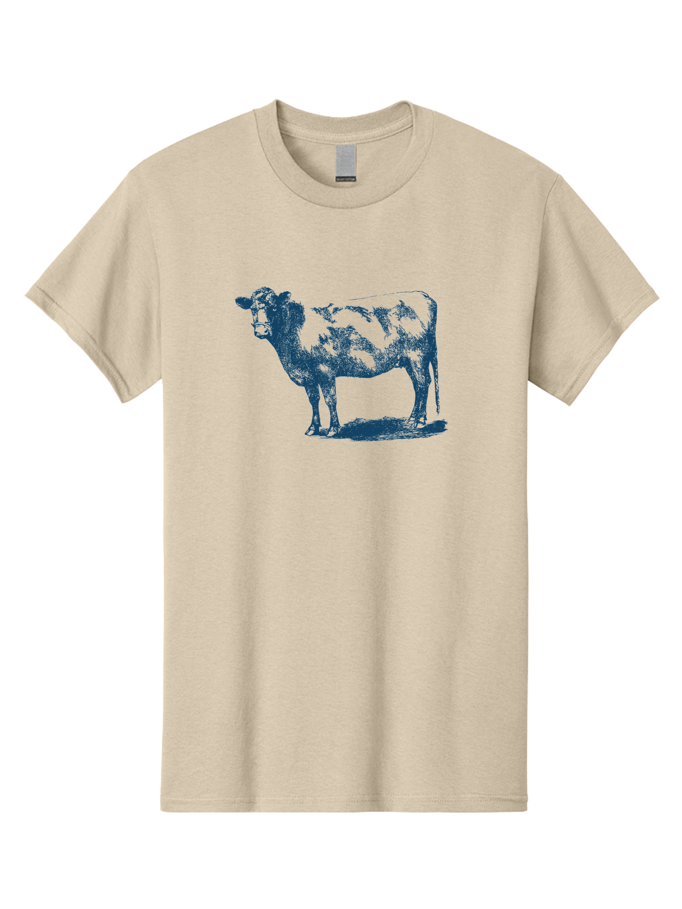 Vintage Farm Cow Men'S Graphic Tee, 100% Cotton, Comfortable Casual Summer Wear, Machine Washable, Illustration Of A Cow, Farm Animal, Livestock, Bovine, Agriculture, Rural Life, Countryside, Simple Art Aae794 23