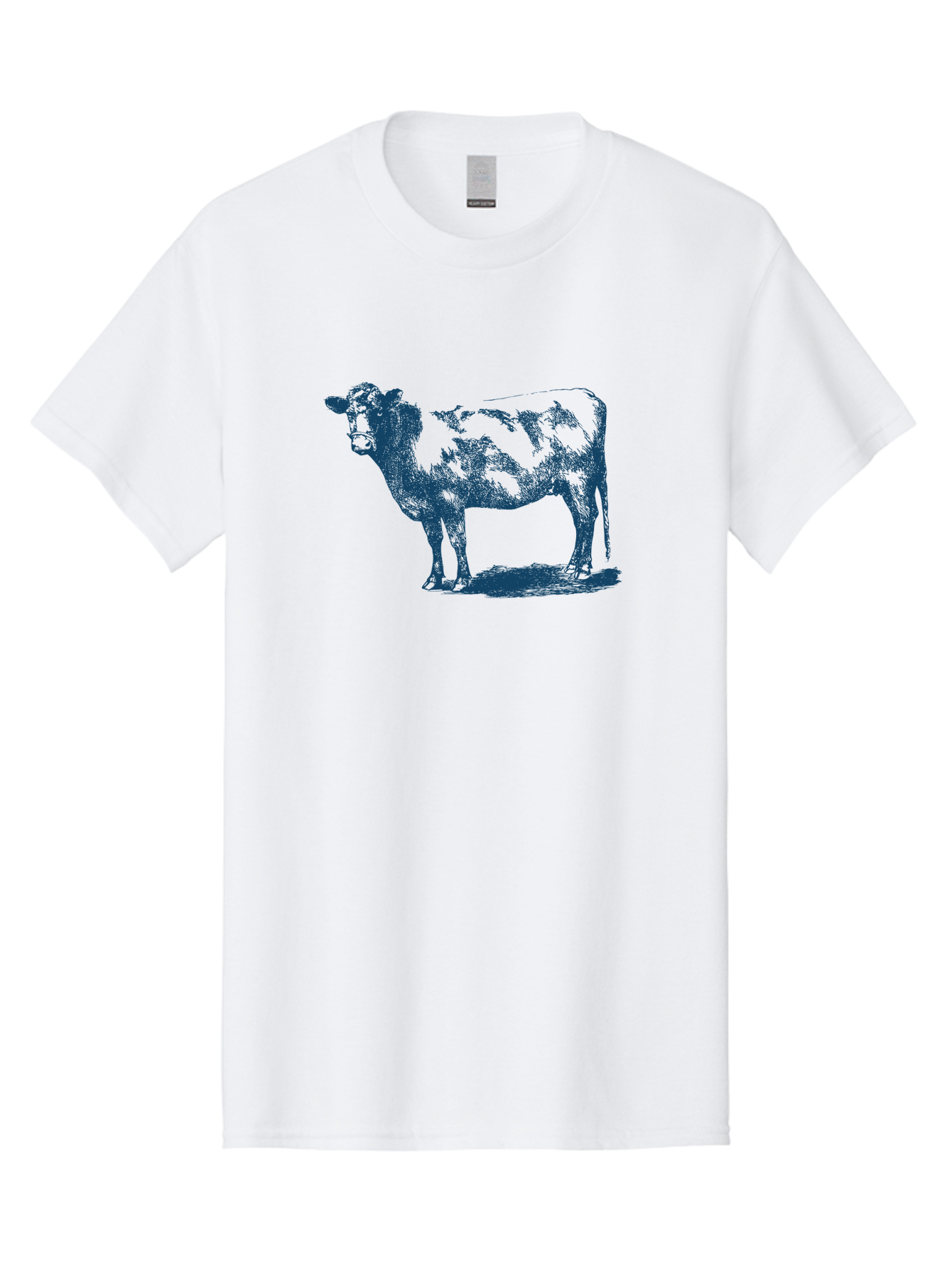 Vintage Farm Cow Men'S Graphic Tee, 100% Cotton, Comfortable Casual Summer Wear, Machine Washable, Illustration Of A Cow, Farm Animal, Livestock, Bovine, Agriculture, Rural Life, Countryside, Simple Art Aae794 13