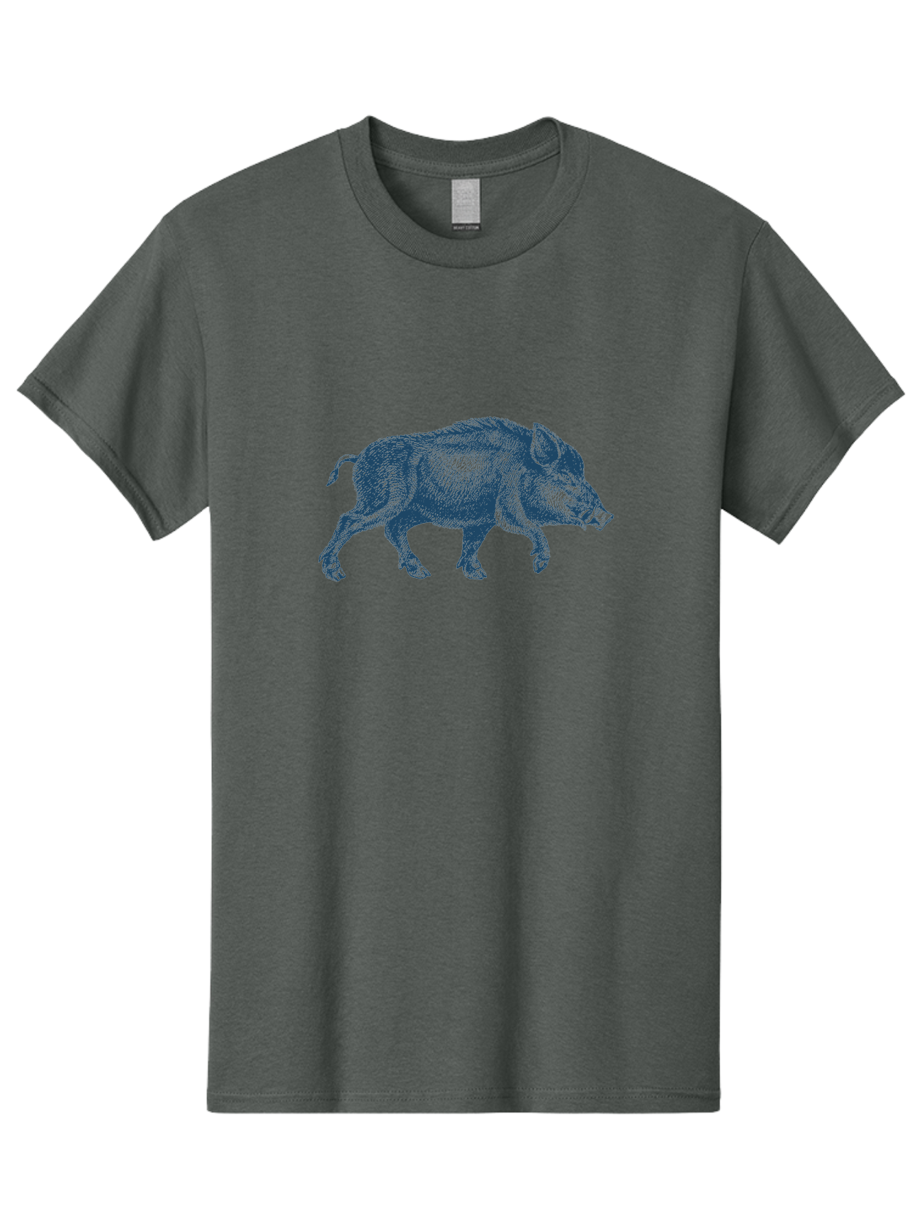 Vintage Hog Sketch Men'S Graphic Tee, 100% Cotton, Comfortable Casual Summer Wear, Machine Washable, Wild Boar, Boar Illustration, Animal Art, Wildlife Graphic, Cross-Hatching Technique, Farm Animals, Pig Silhouette, Artistic Design Aae800 25