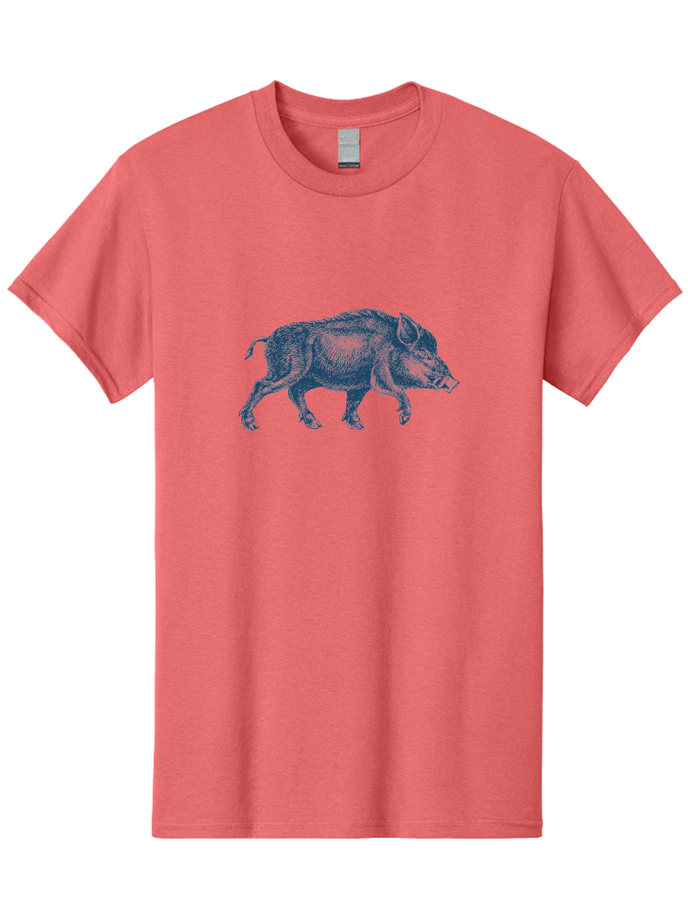 Vintage Hog Sketch Men'S Graphic Tee, 100% Cotton, Comfortable Casual Summer Wear, Machine Washable, Wild Boar, Boar Illustration, Animal Art, Wildlife Graphic, Cross-Hatching Technique, Farm Animals, Pig Silhouette, Artistic Design Aae800 9