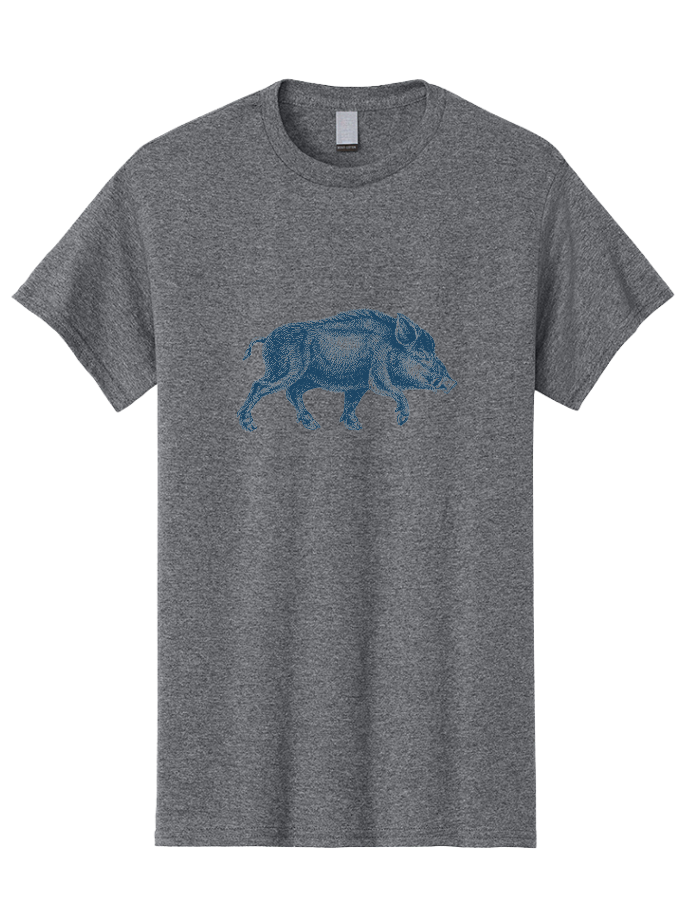 Vintage Hog Sketch Men'S Graphic Tee, 100% Cotton, Comfortable Casual Summer Wear, Machine Washable, Wild Boar, Boar Illustration, Animal Art, Wildlife Graphic, Cross-Hatching Technique, Farm Animals, Pig Silhouette, Artistic Design Aae800 5