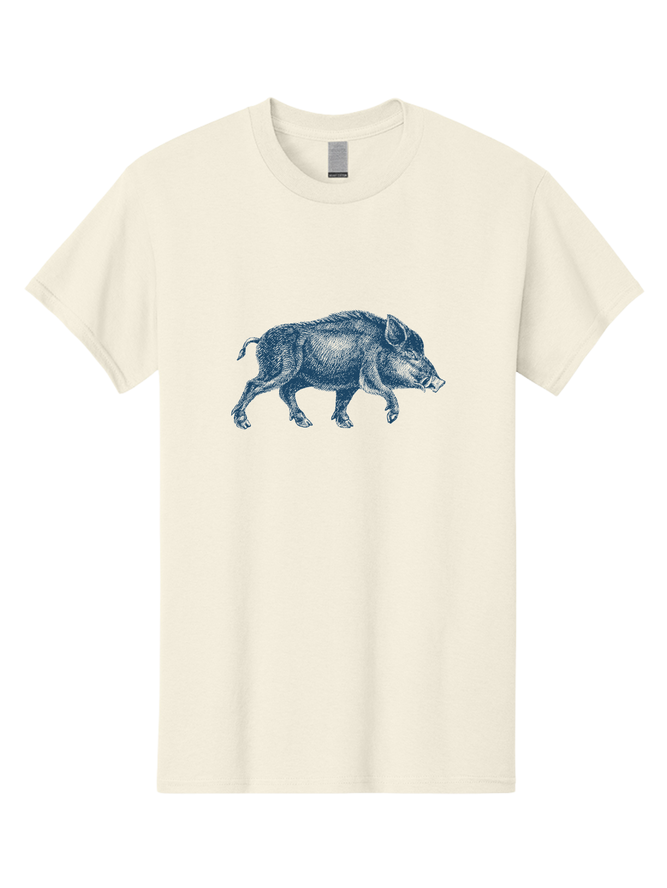 Vintage Hog Sketch Men'S Graphic Tee, 100% Cotton, Comfortable Casual Summer Wear, Machine Washable, Wild Boar, Boar Illustration, Animal Art, Wildlife Graphic, Cross-Hatching Technique, Farm Animals, Pig Silhouette, Artistic Design Aae800 11