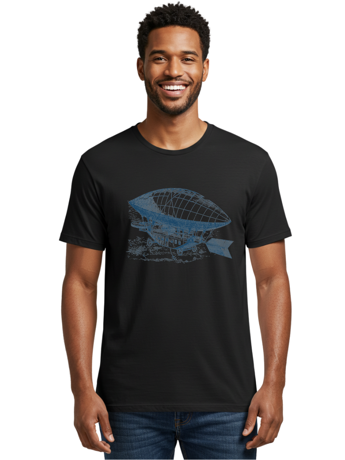 Vintage Hot Air Balloon Men'S Graphic Tee, 100% Cotton, Comfortable Casual Summer Wear, Machine Washable, Dirigible Balloon, Vintage Aircraft, Historical Aviation, Innovative Transportation, Early Flight Technology, Retro-Futuristic Design, Aae801 30
