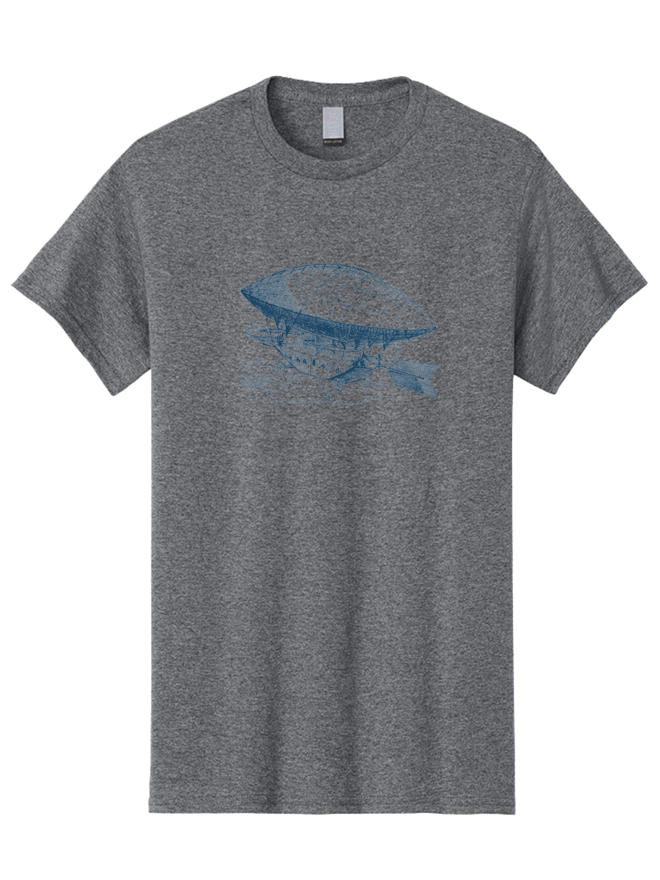 Vintage Hot Air Balloon Men'S Graphic Tee, 100% Cotton, Comfortable Casual Summer Wear, Machine Washable, Dirigible Balloon, Vintage Aircraft, Historical Aviation, Innovative Transportation, Early Flight Technology, Retro-Futuristic Design, Aae801 3