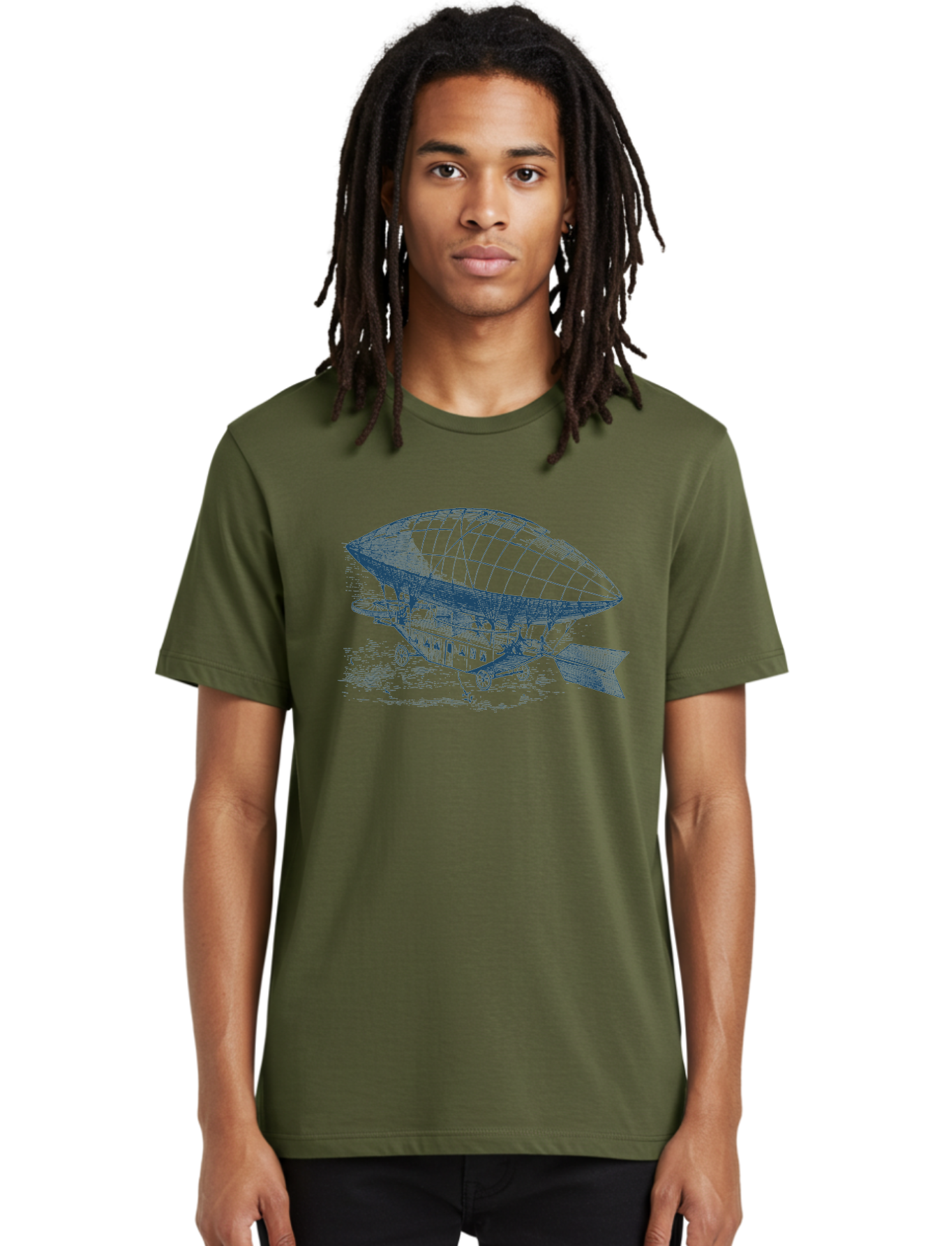 Vintage Hot Air Balloon Men'S Graphic Tee, 100% Cotton, Comfortable Casual Summer Wear, Machine Washable, Dirigible Balloon, Vintage Aircraft, Historical Aviation, Innovative Transportation, Early Flight Technology, Retro-Futuristic Design, Aae801 2