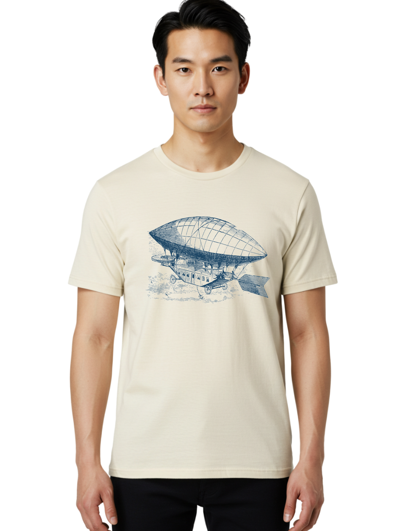 Vintage Hot Air Balloon Men'S Graphic Tee, 100% Cotton, Comfortable Casual Summer Wear, Machine Washable, Dirigible Balloon, Vintage Aircraft, Historical Aviation, Innovative Transportation, Early Flight Technology, Retro-Futuristic Design, Aae801 16