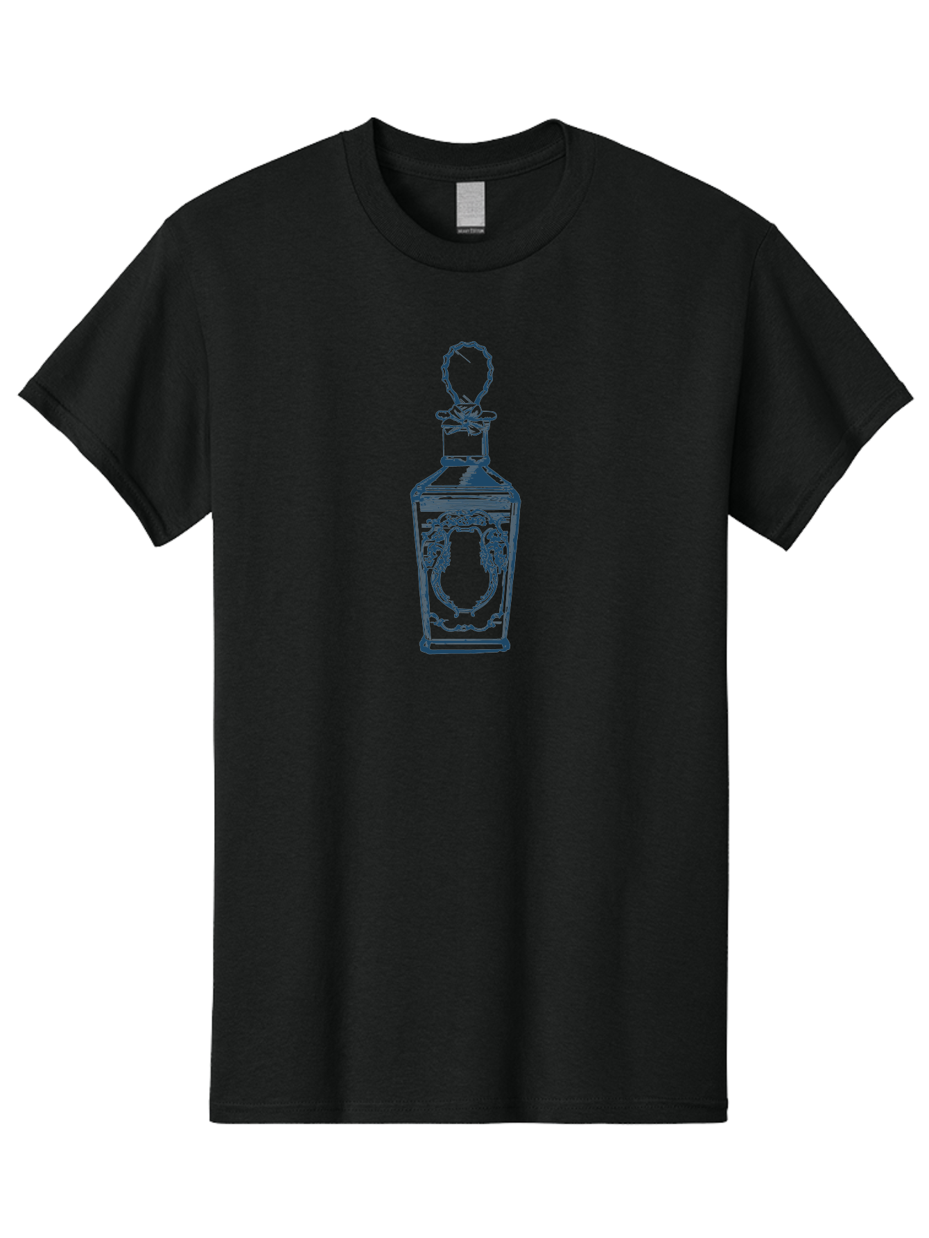 Vintage Perfume Bottle Men'S Graphic Tee, 100% Cotton, Comfortable Casual Summer Wear, Machine Washable, Luxury Decanter, Ornate Glassware, Elegant Design, Sophisticated Style, Vintage Flair, Decorative Stopper, Premium Liquor Bottle, Aae806 21
