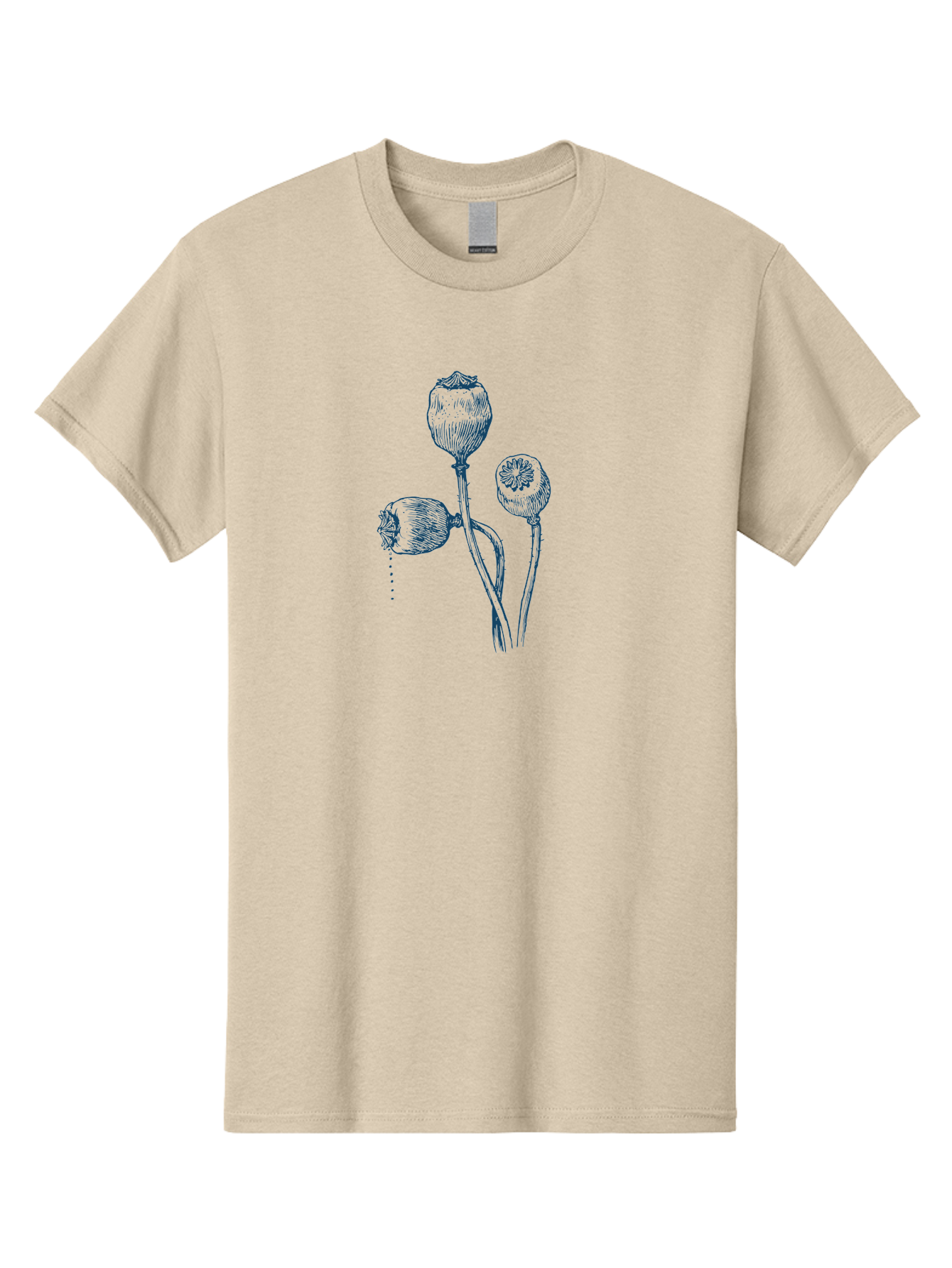 Vintage Poppy Stems Men'S Graphic Tee, 100% Cotton, Comfortable Casual Summer Wear, Machine Washable, Poppy Pods, Dried Flowers, Botanical Illustration, Black Ink Drawing, Poppy Seeds, Herbal Art, Natural Remedies, Sketchy Style, Aae807 27