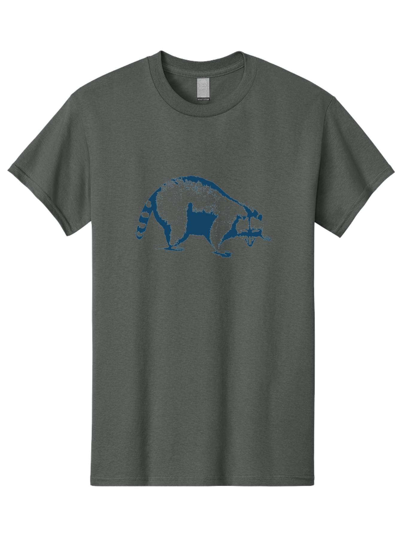 Vintage Raccoon Men'S Graphic Tee, 100% Cotton, Comfortable Casual Summer Wear, Machine Washable, Racoon Illustration, Wildlife Art, Animal Design, Graphic Style, Blue Silhouette, Wildlife Icon, Cute Animal, Forest Creature, Nature Graphic Aae808 7